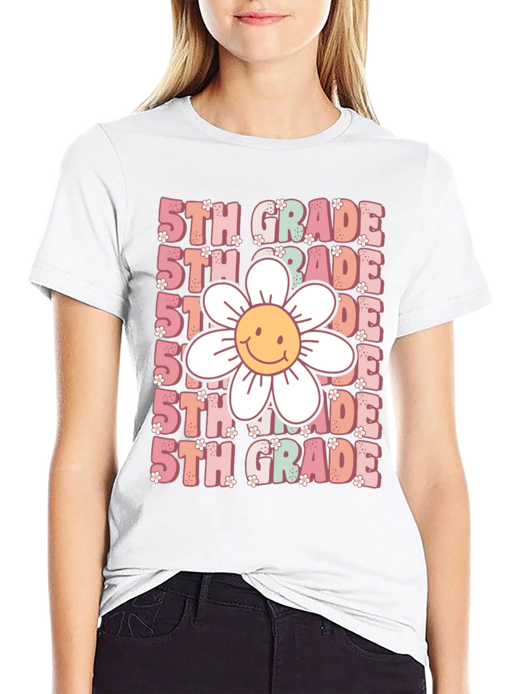 5th Grade Smiley Flower T-Shirt