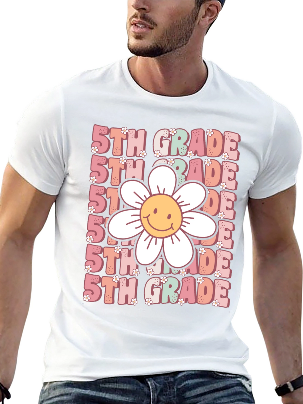 5th Grade Smiley Flower T-Shirt