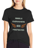 Firefighter Graphic Tee - Angels Cant Be Everywhere