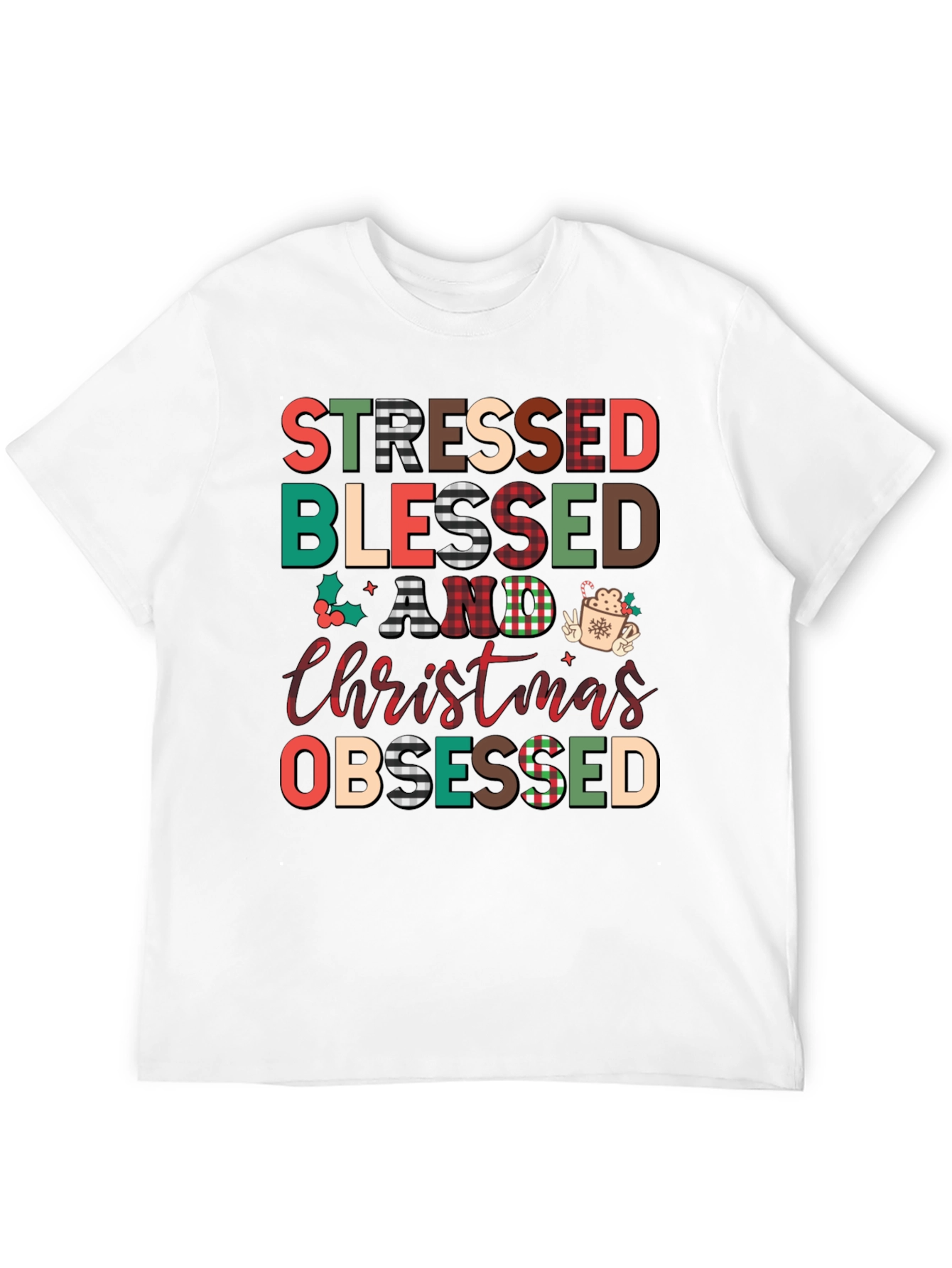 Stressed Blessed Christmas Obsessed T-Shirt
