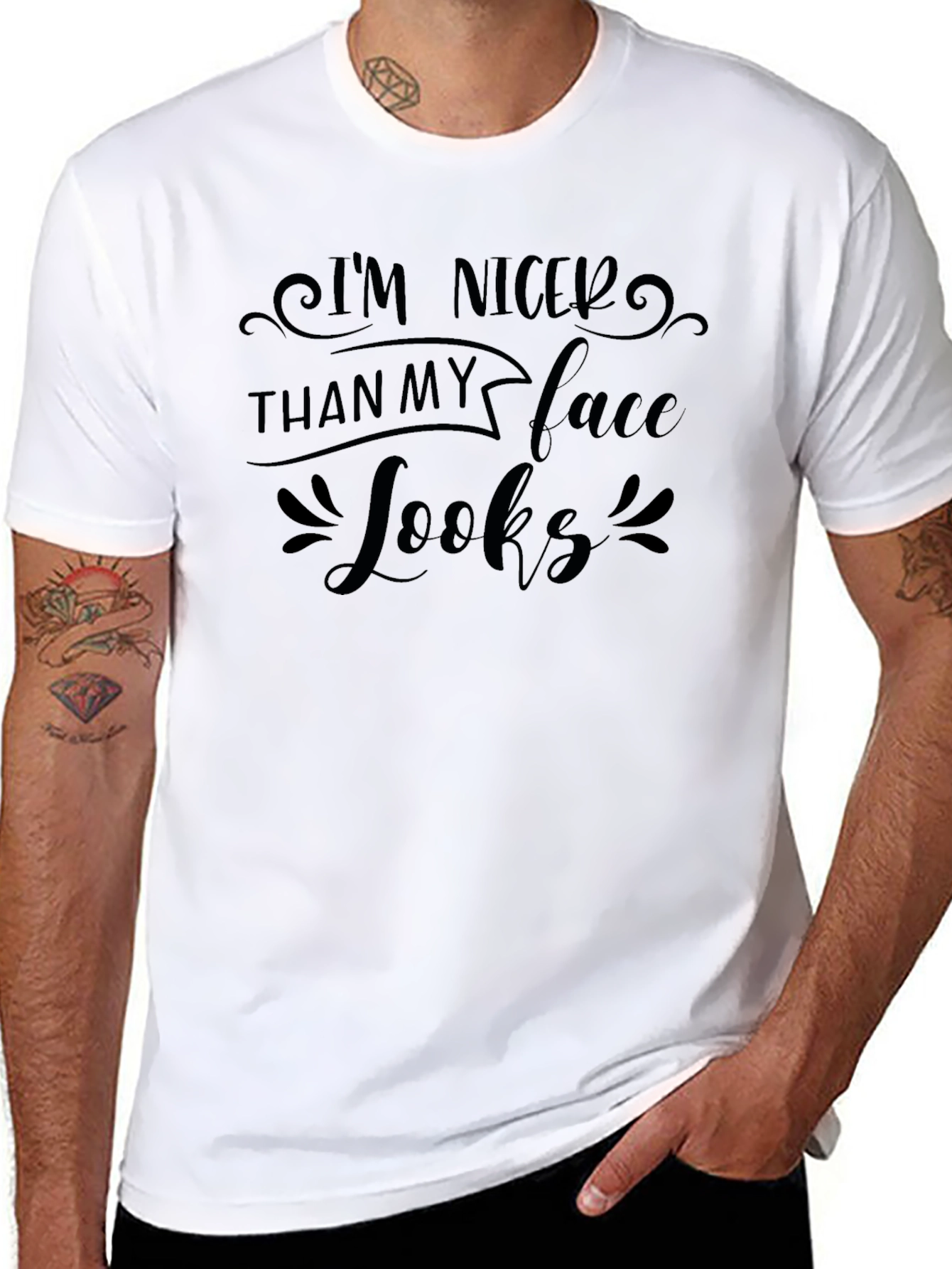Im Nicer Than My Face Looks Black T-Shirt