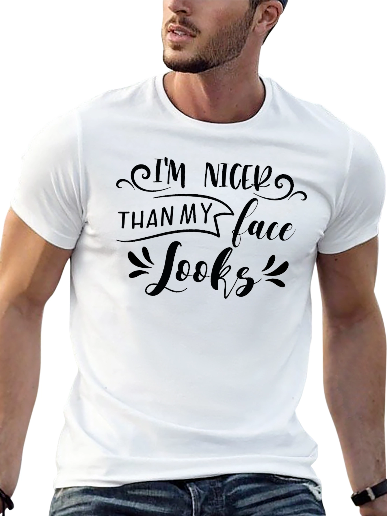 Im Nicer Than My Face Looks Black T-Shirt