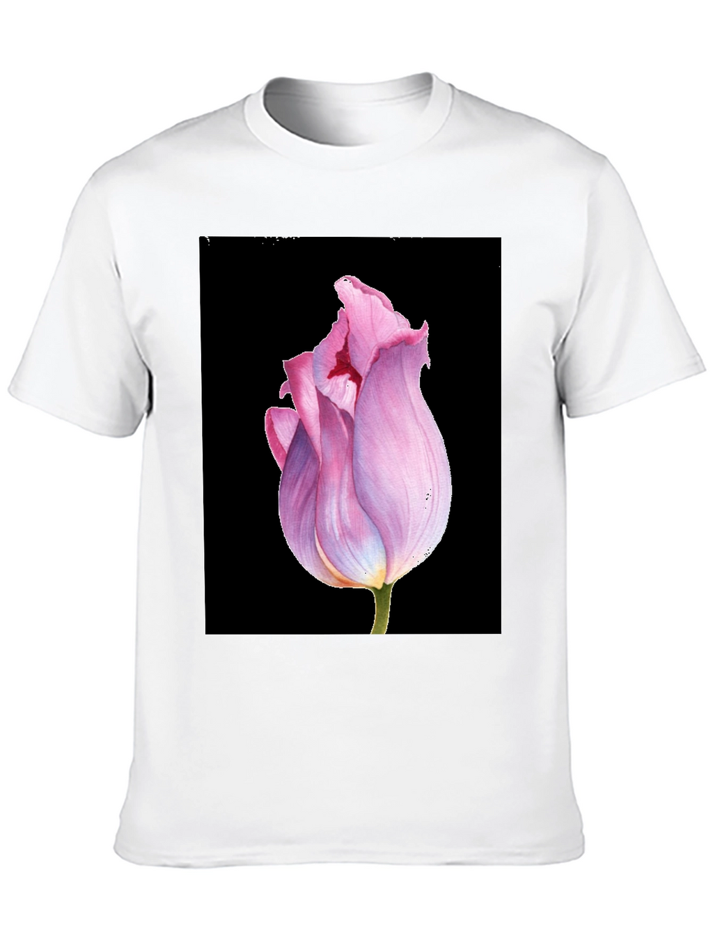 Floral Tulip Graphic Tee - Modern Botanical T-Shirt
