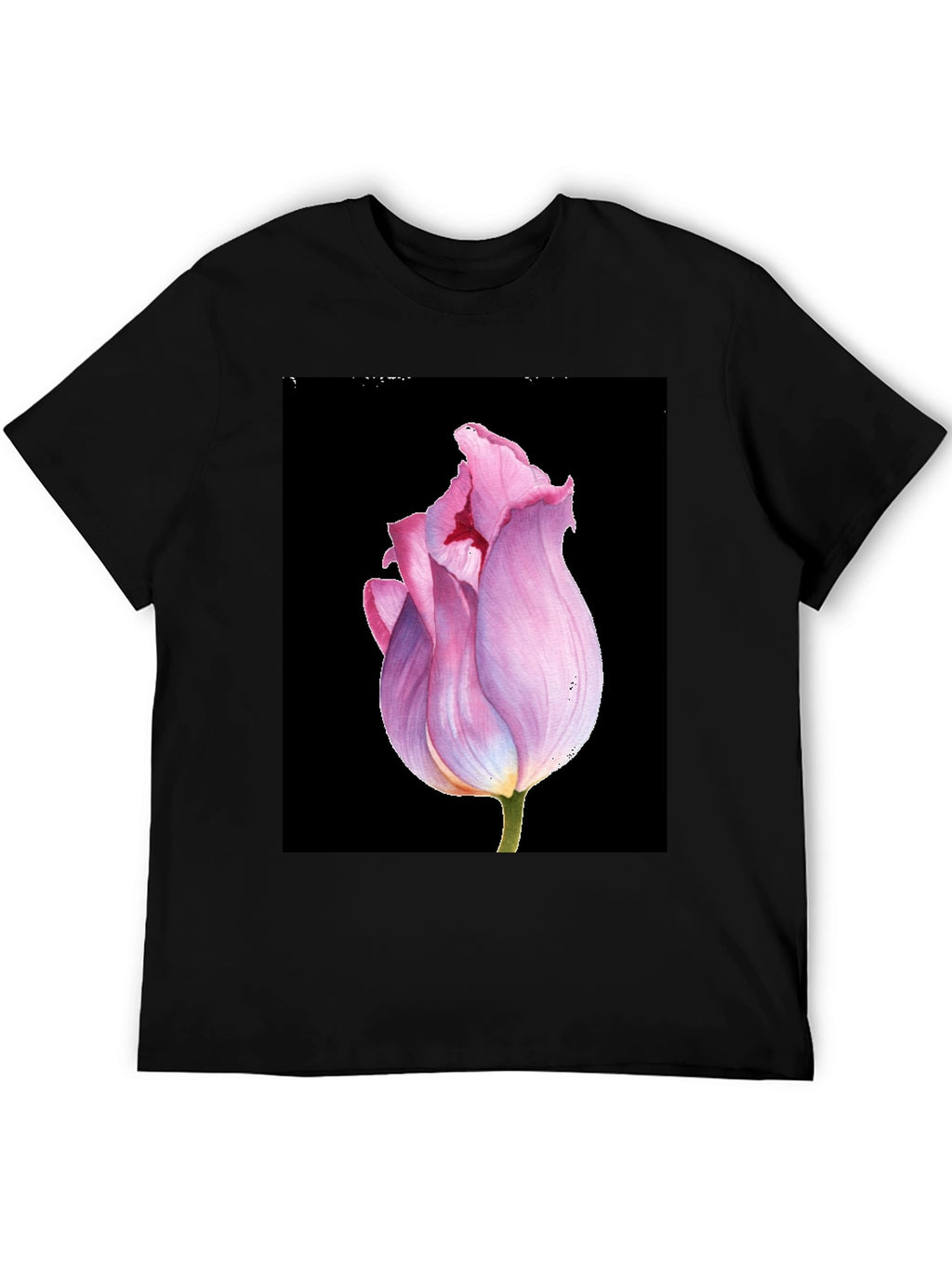 Floral Tulip Graphic Tee - Modern Botanical T-Shirt