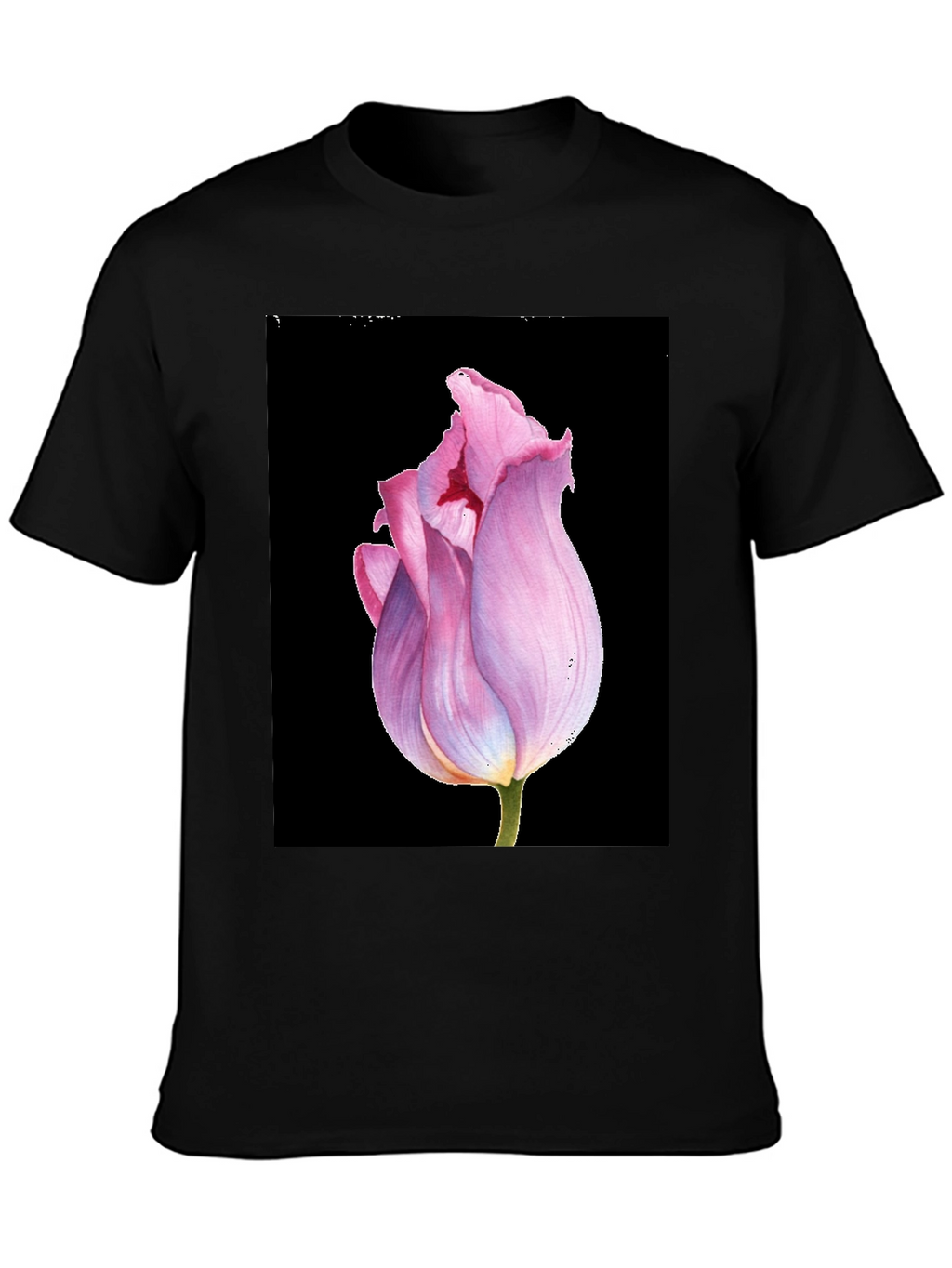 Floral Tulip Graphic Tee - Modern Botanical T-Shirt