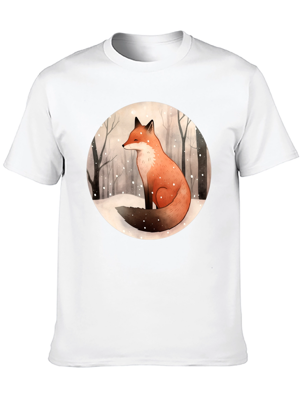 Winter Fox Graphic Tee - Unisex Black T-Shirt