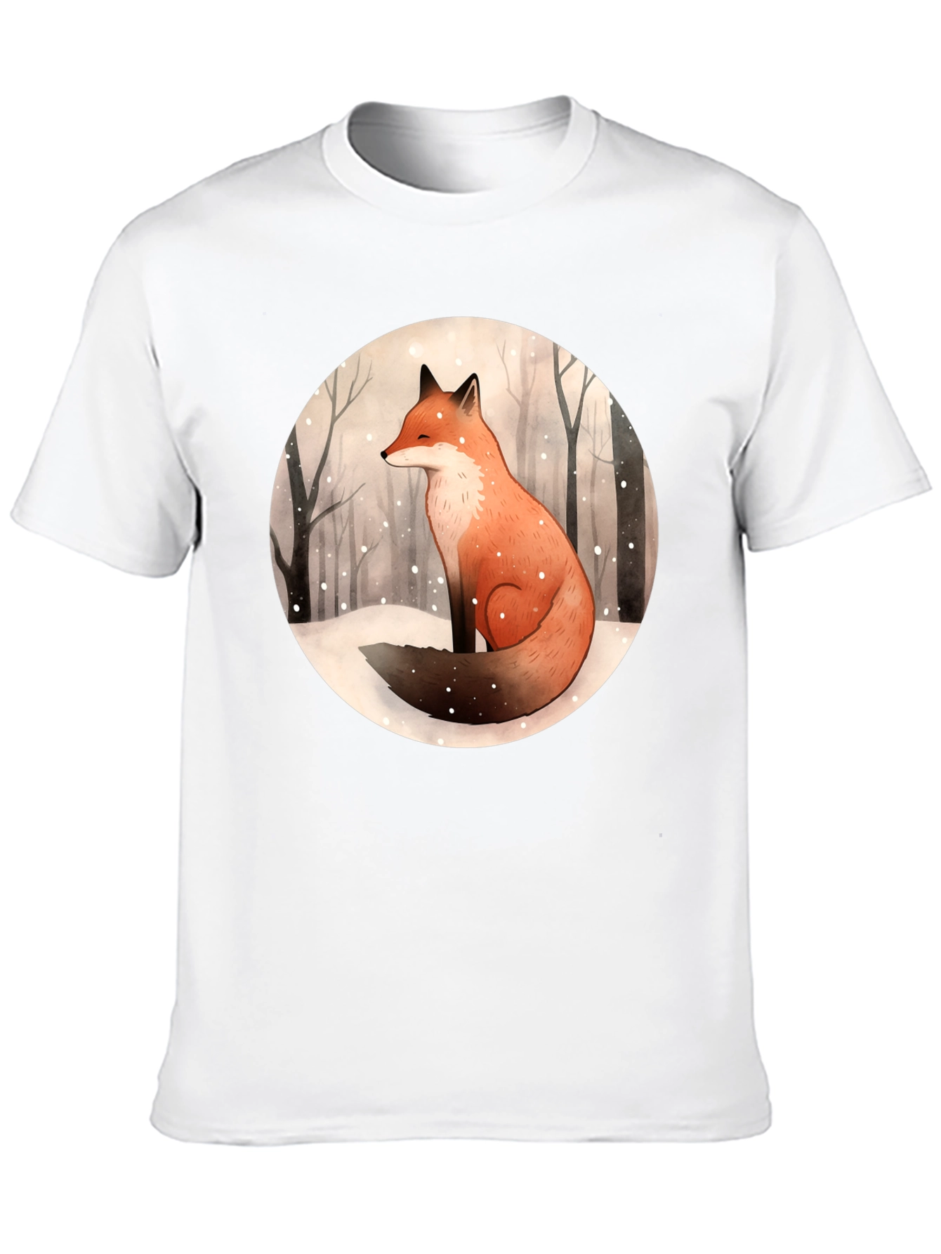 Winter Fox Graphic Tee - Unisex Black T-Shirt