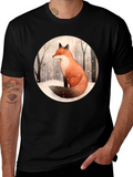 Winter Fox Graphic Tee - Unisex Black T-Shirt