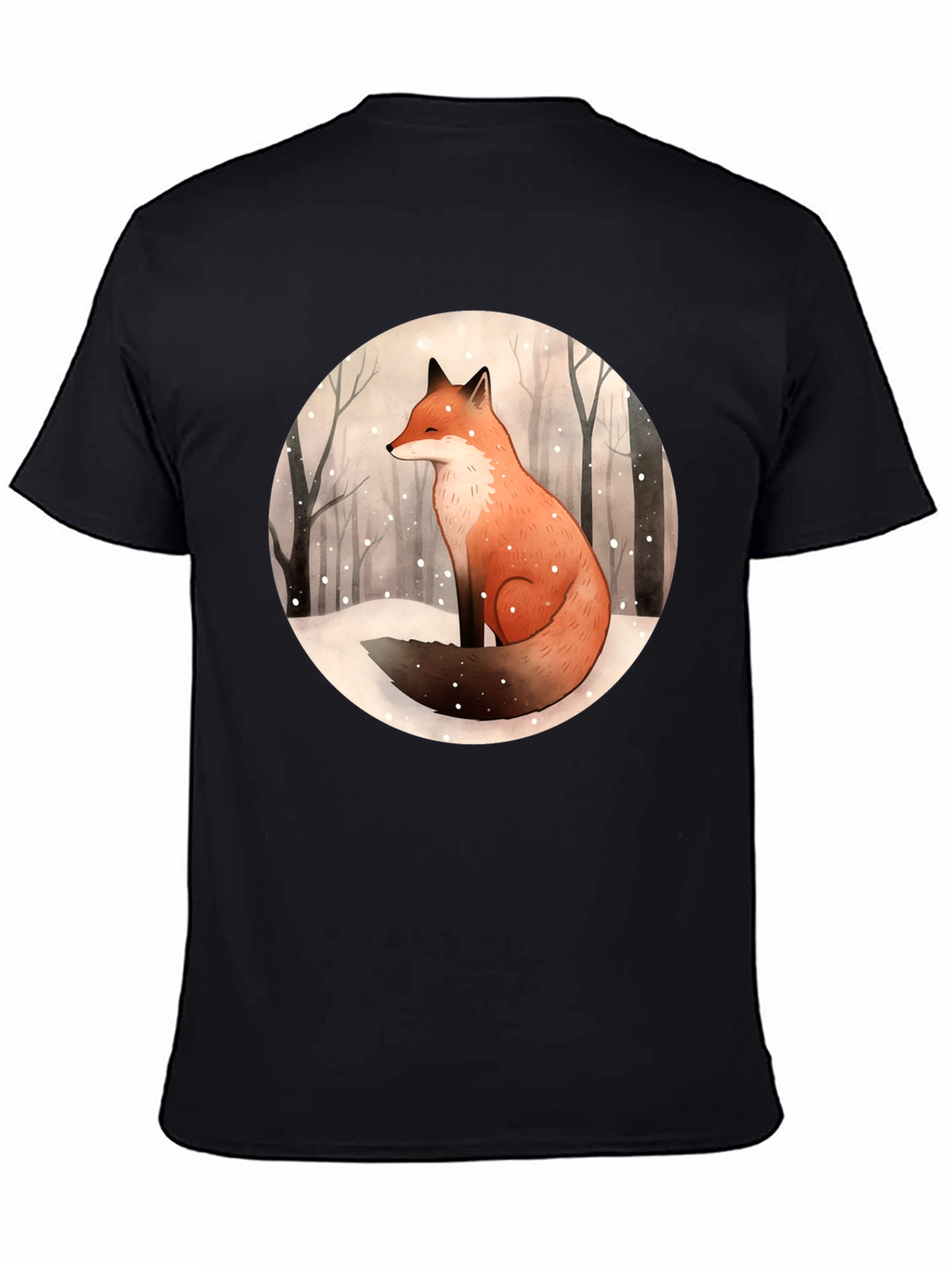 Winter Fox Graphic Tee - Unisex Black T-Shirt