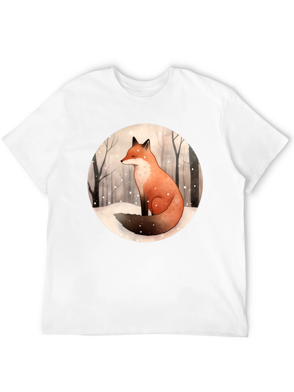 Winter Fox Graphic Tee - Unisex Black T-Shirt