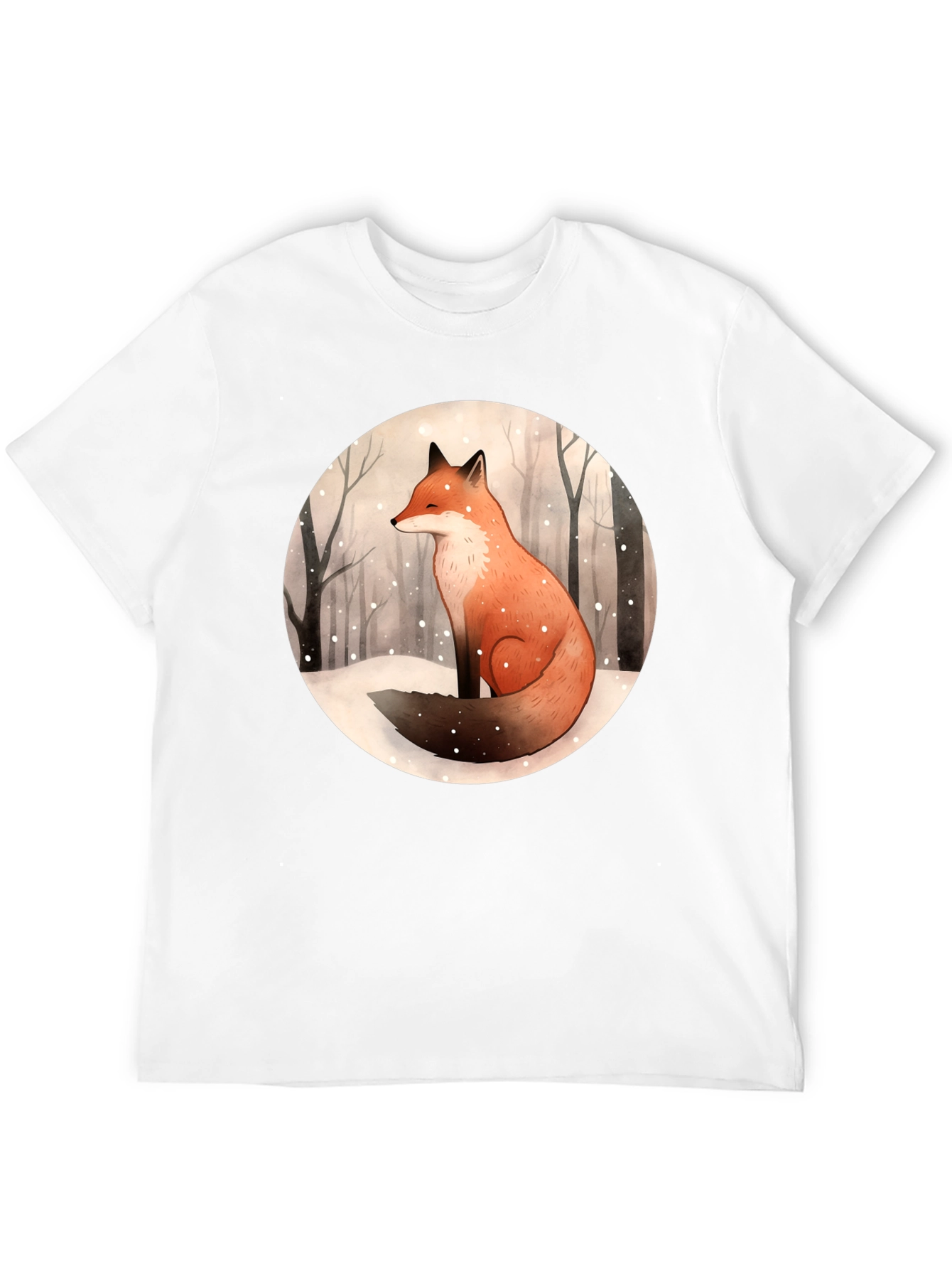 Winter Fox Graphic Tee - Unisex Black T-Shirt