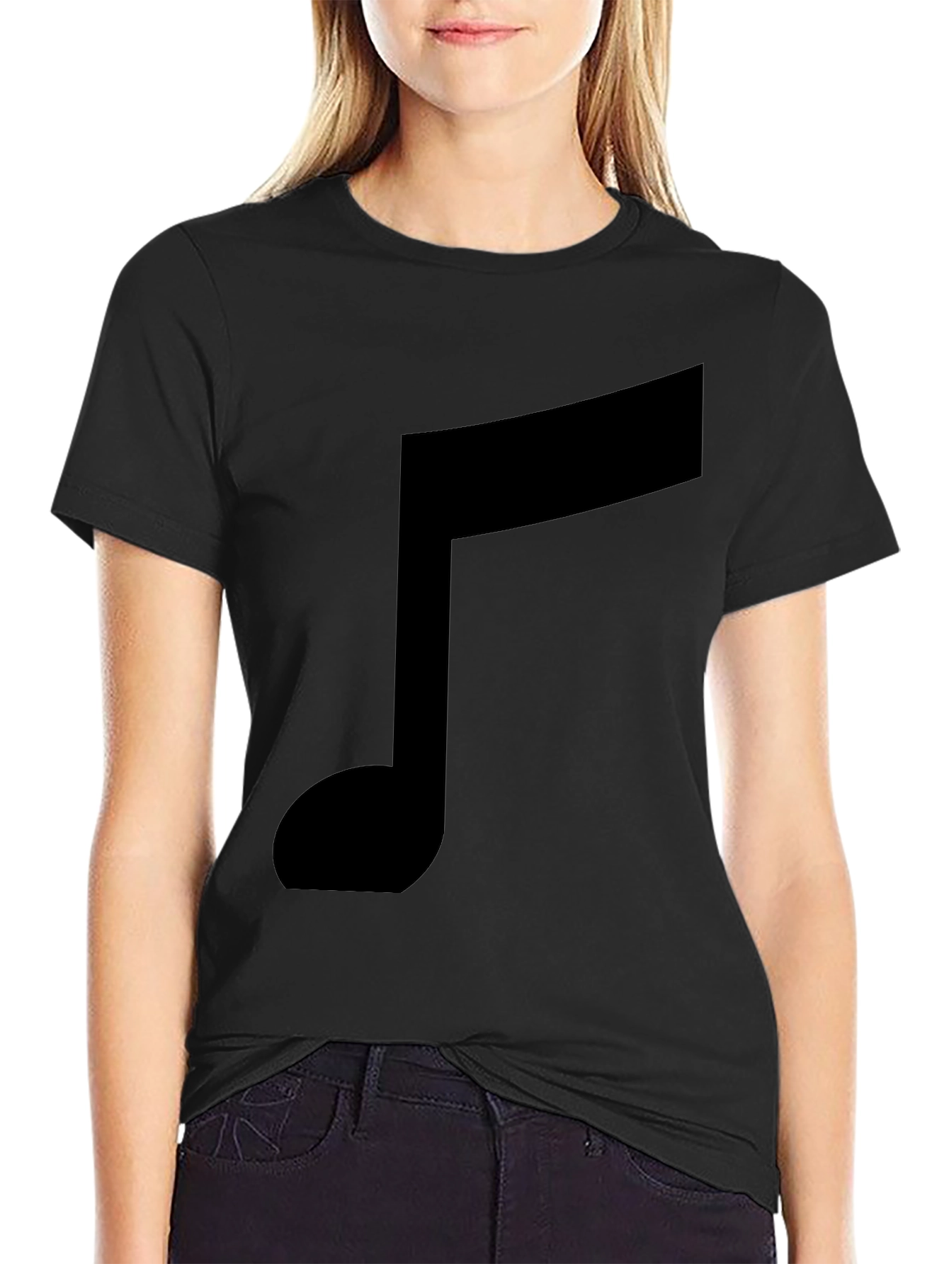 Musical Note Graphic Black T-Shirt