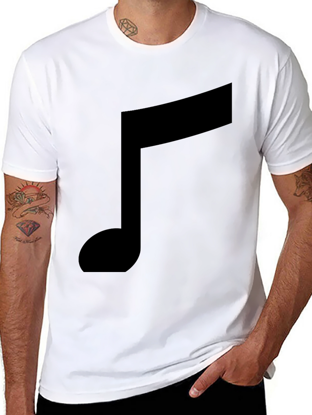 Musical Note Graphic Black T-Shirt