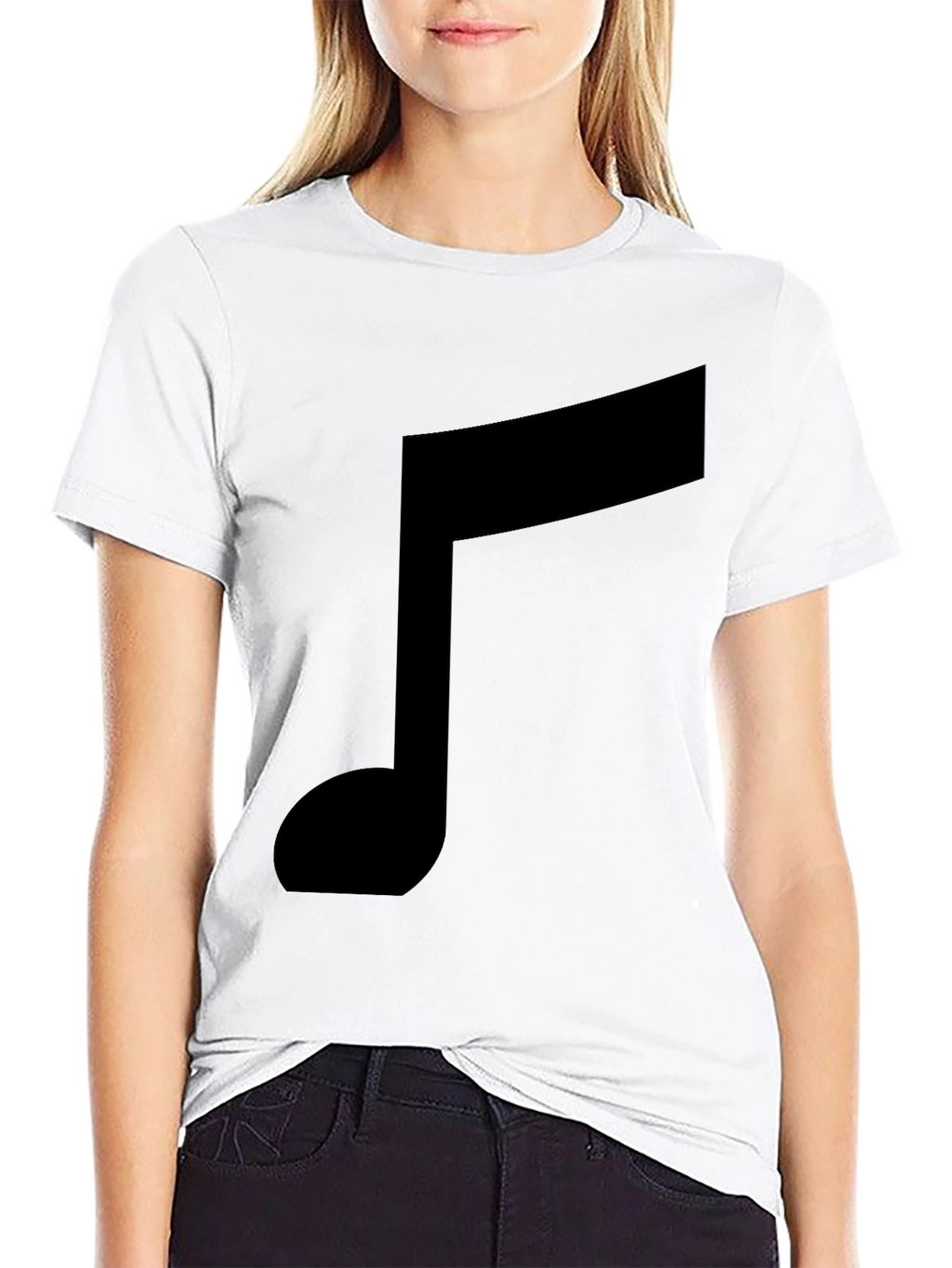 Musical Note Graphic Black T-Shirt