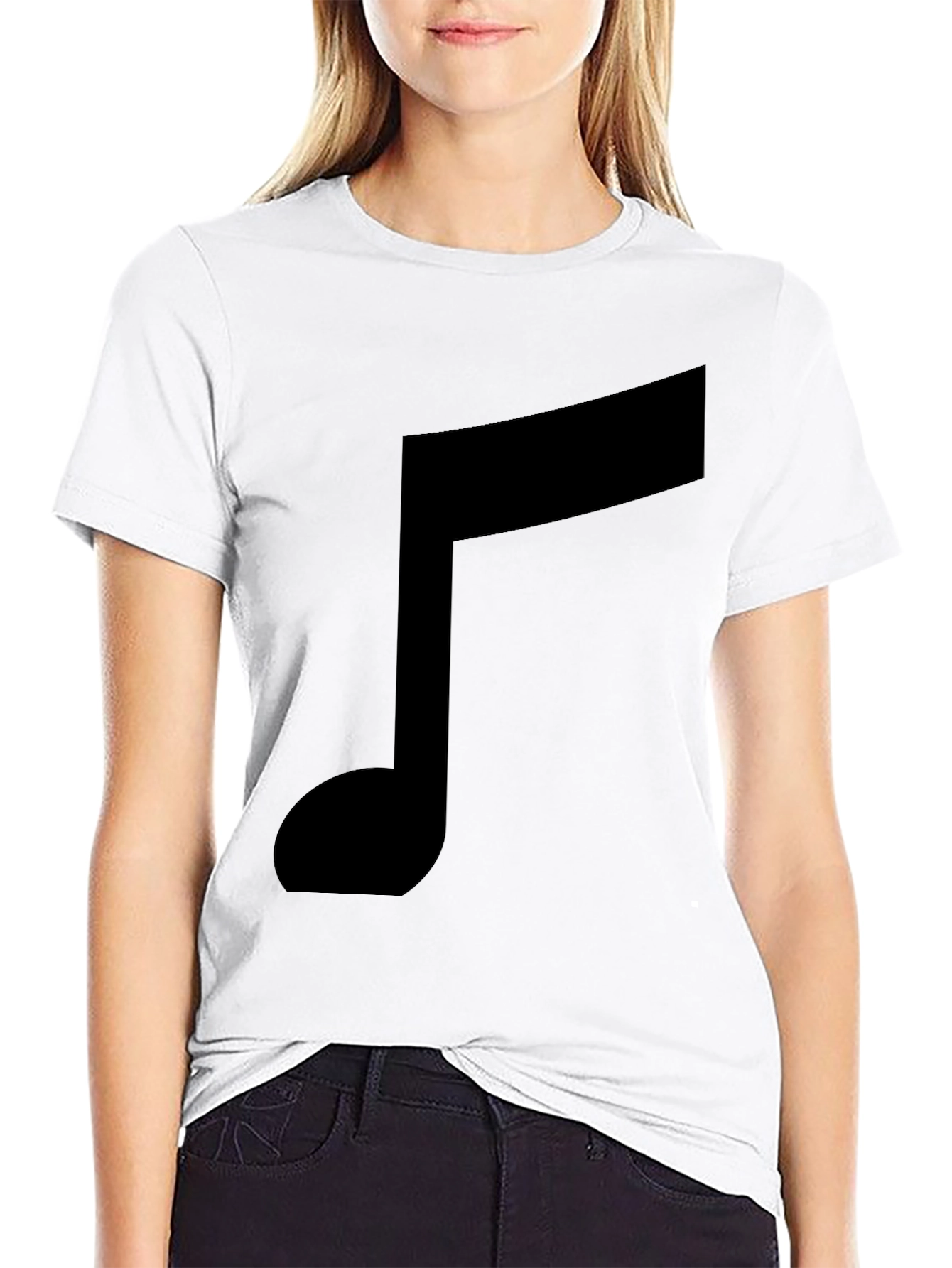 Musical Note Graphic Black T-Shirt
