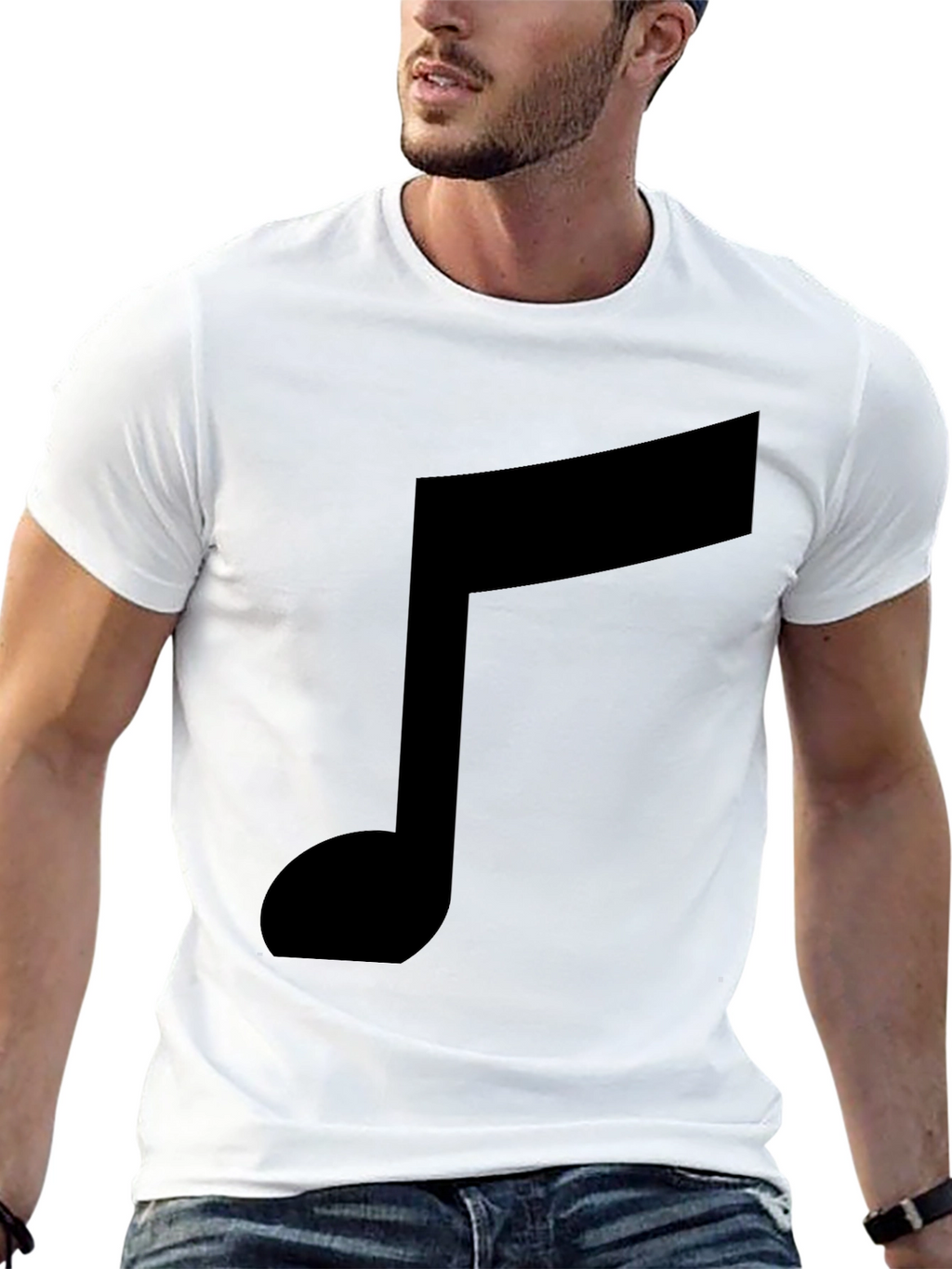Musical Note Graphic Black T-Shirt