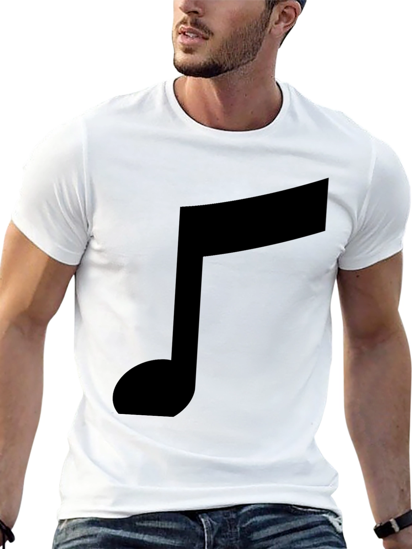 Musical Note Graphic Black T-Shirt