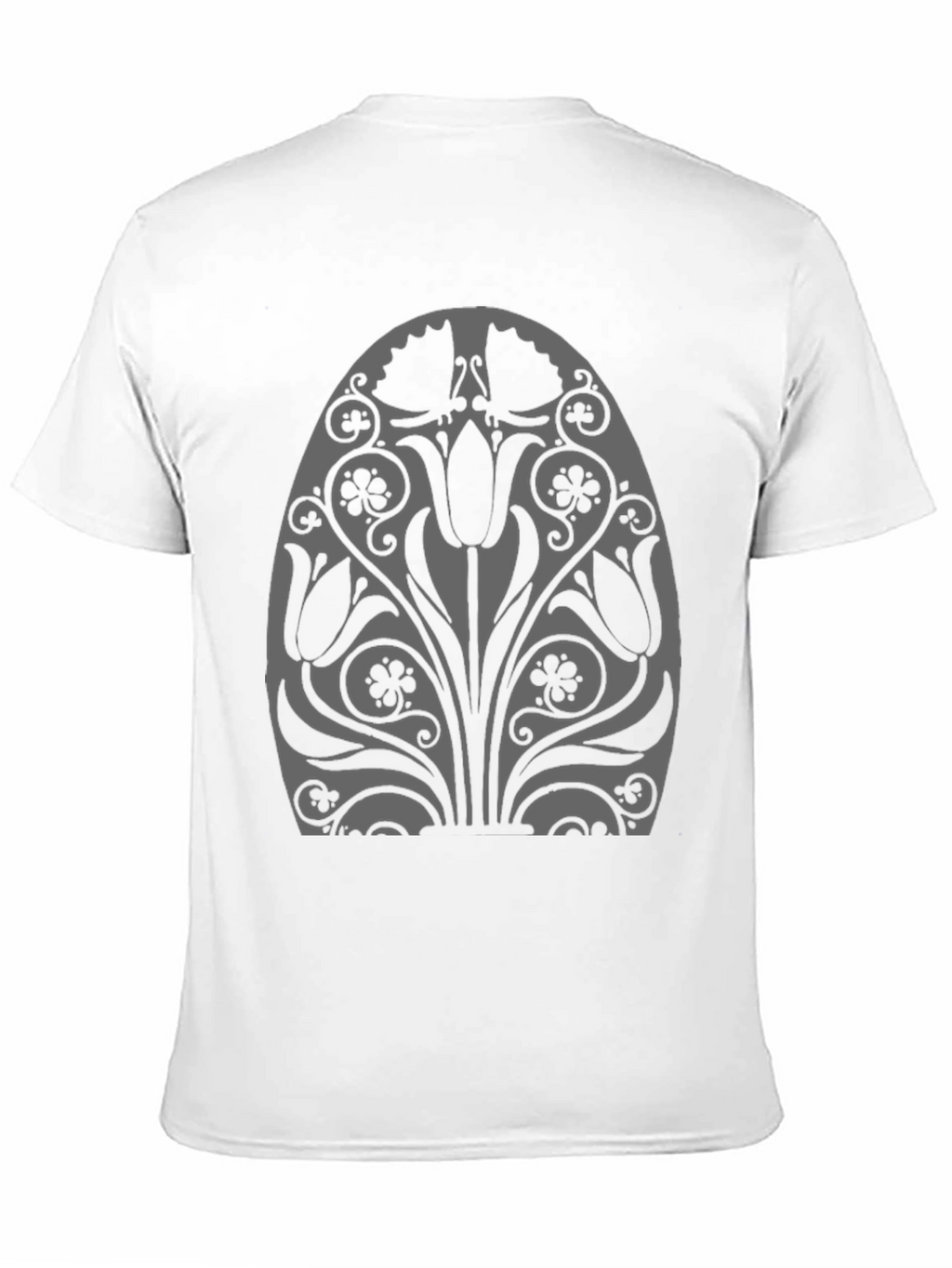 Floral Tulip Graphic Black T-Shirt