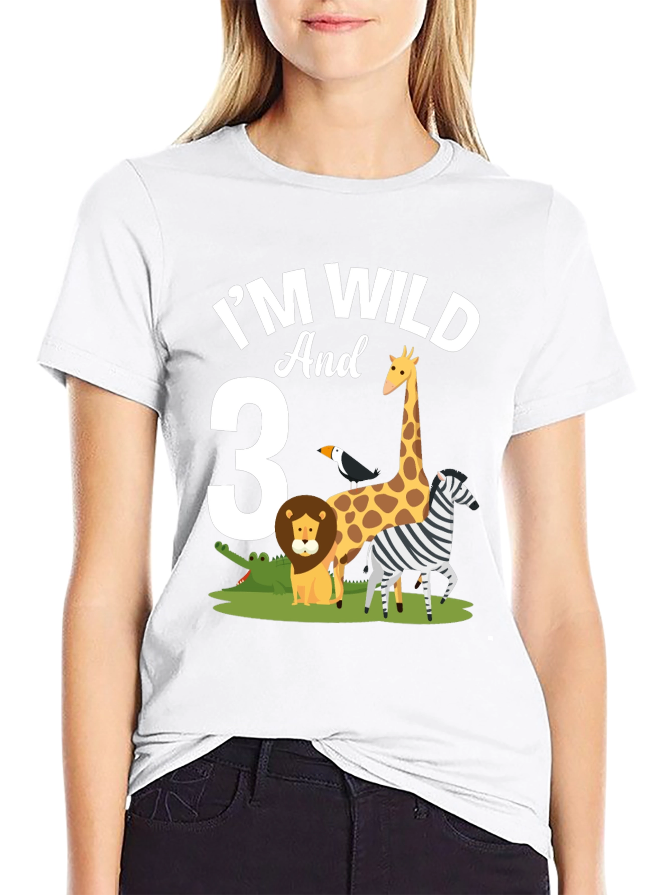 Im Wild and 3rd Birthday Jungle Animals T-Shirt