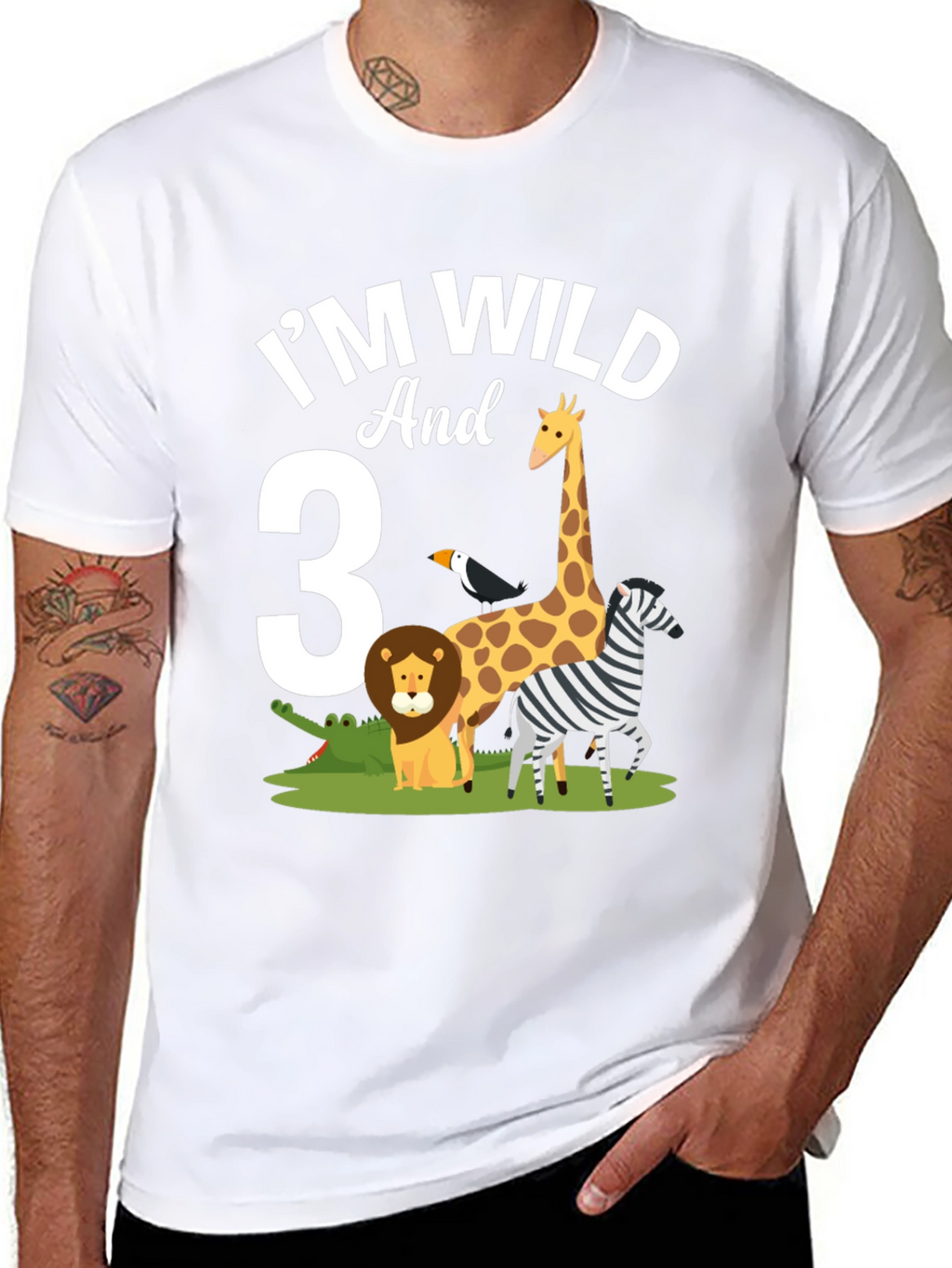 Im Wild and 3rd Birthday Jungle Animals T-Shirt
