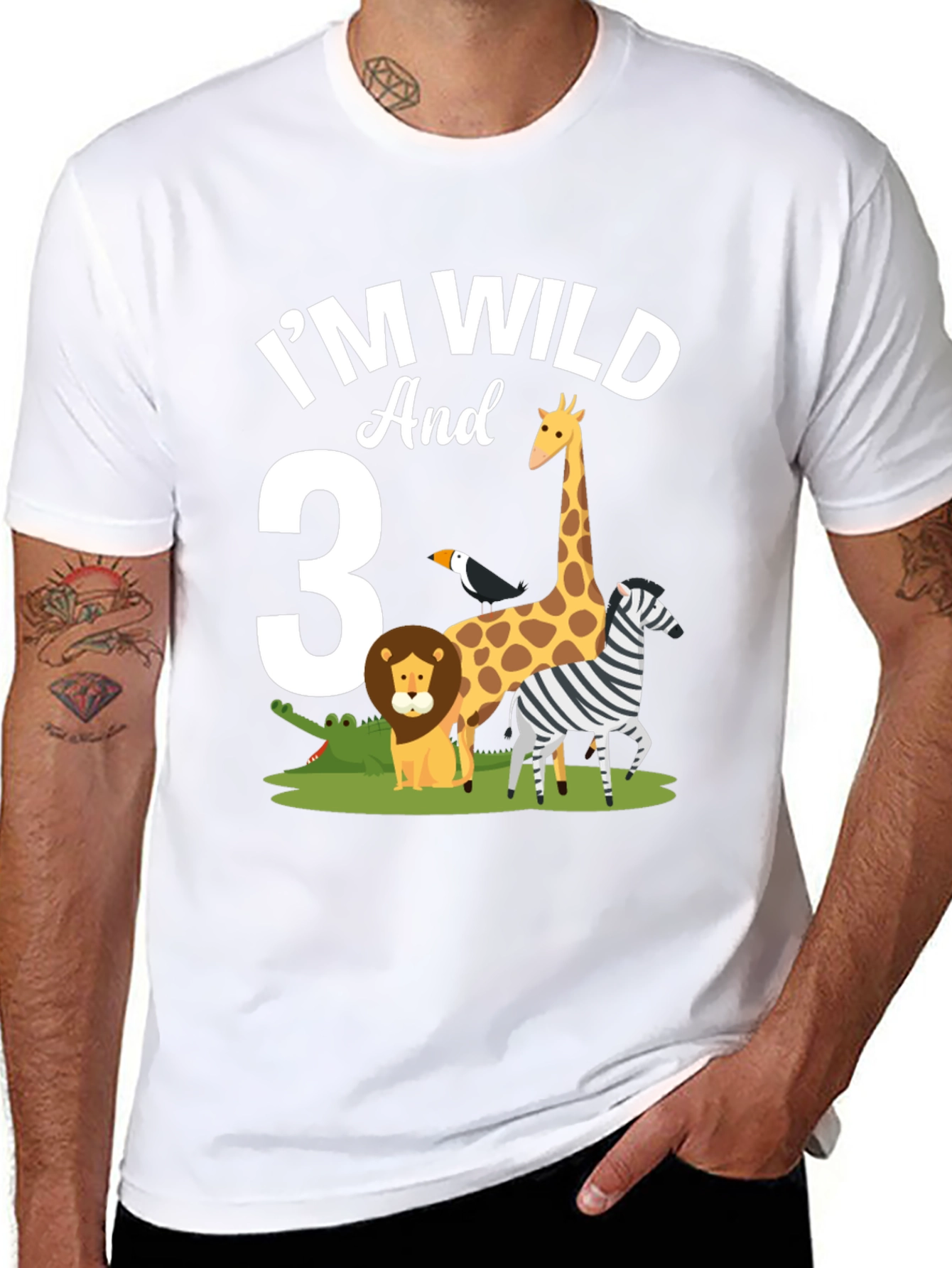 Im Wild and 3rd Birthday Jungle Animals T-Shirt