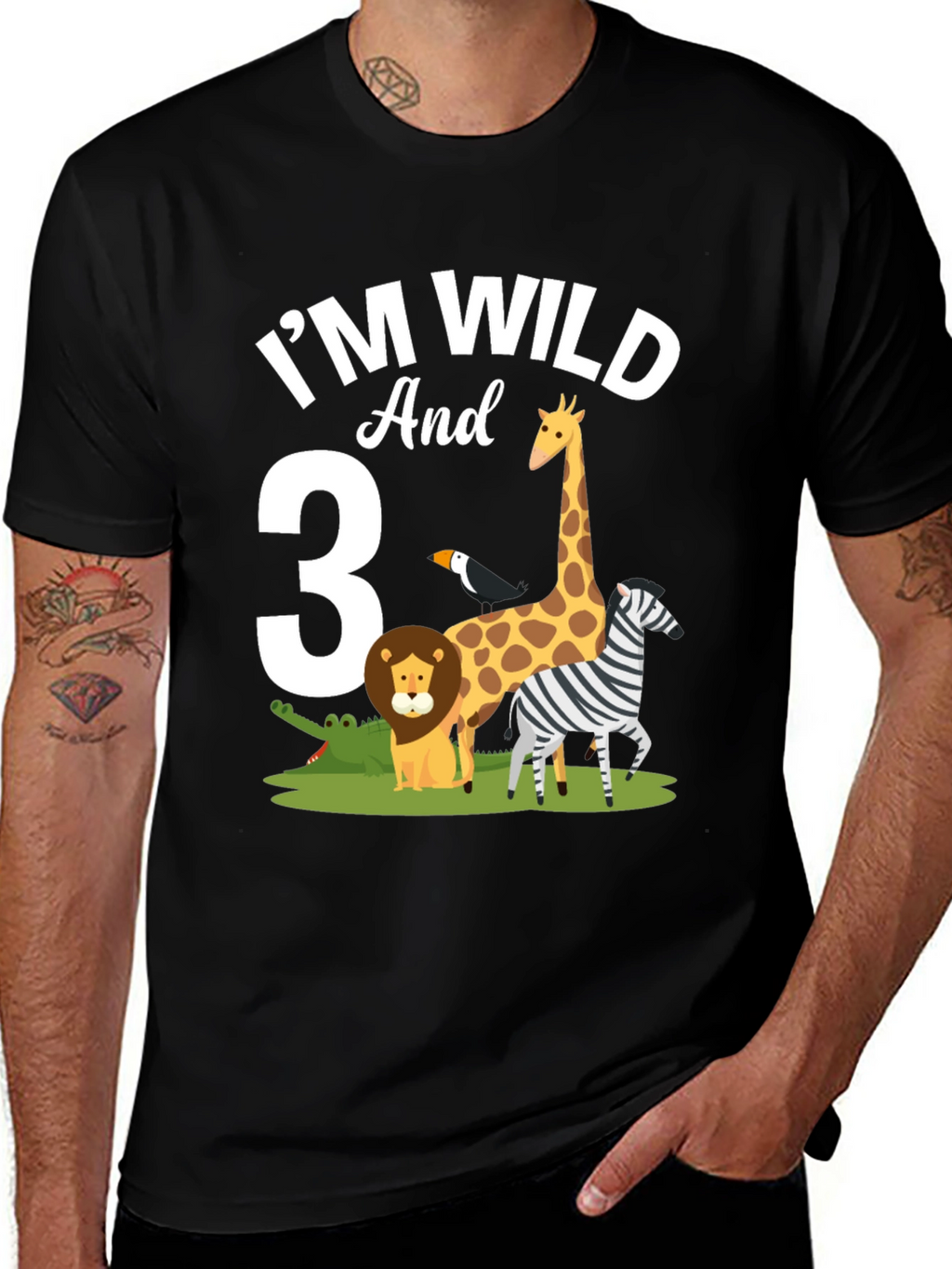 Im Wild and 3rd Birthday Jungle Animals T-Shirt