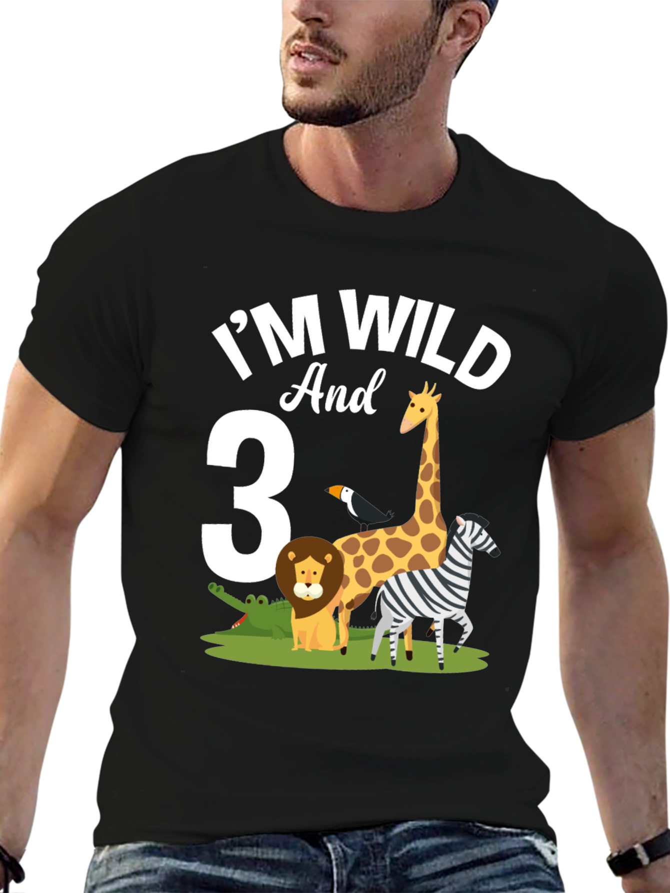Im Wild and 3rd Birthday Jungle Animals T-Shirt
