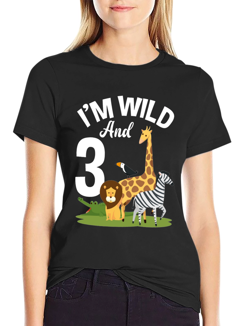 Im Wild and 3rd Birthday Jungle Animals T-Shirt