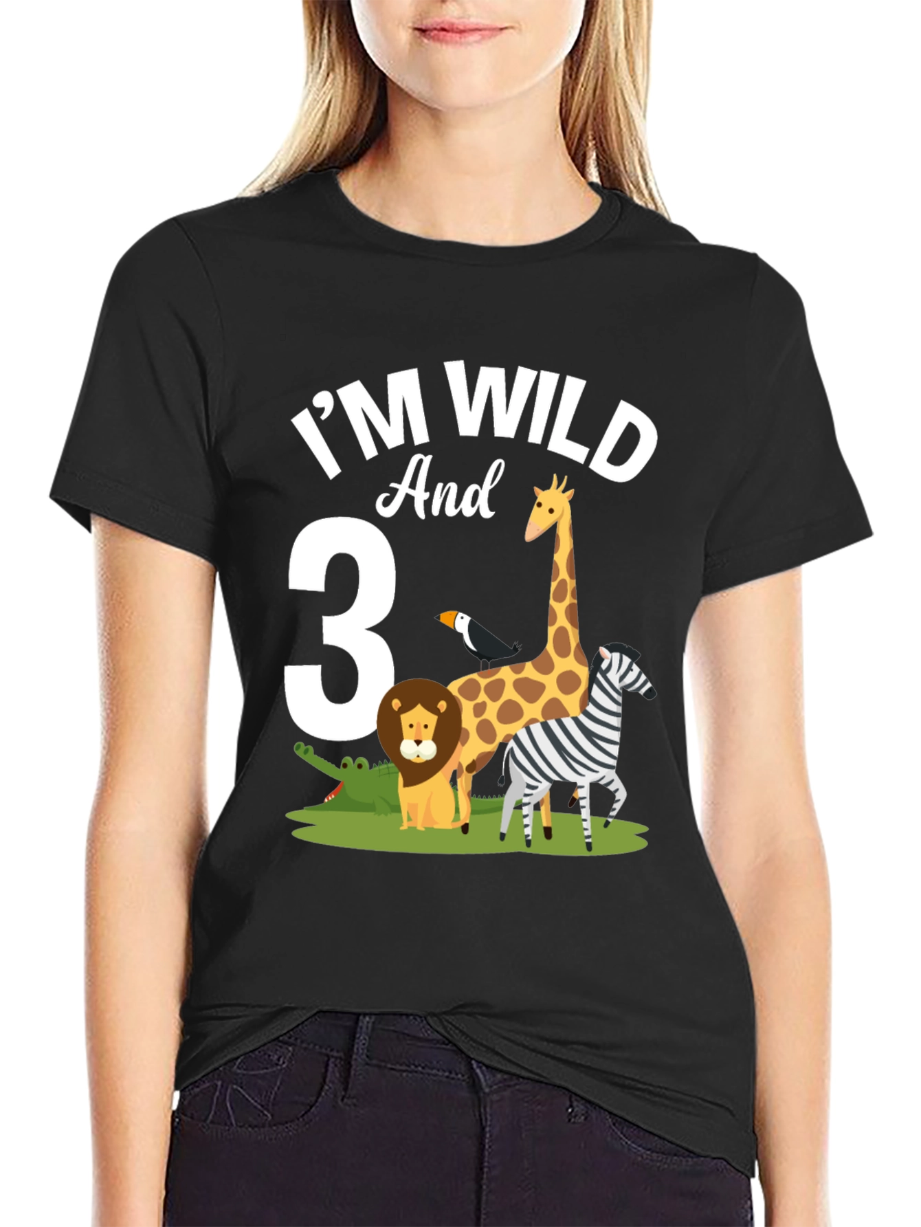 Im Wild and 3rd Birthday Jungle Animals T-Shirt