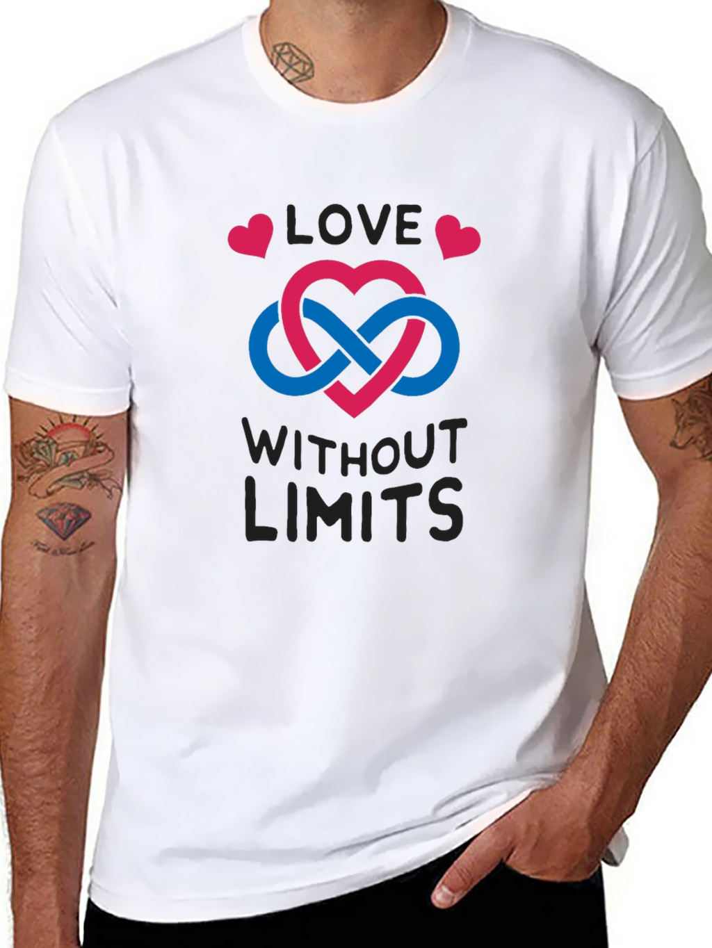 Love Without Limits T-Shirt - Infinity Heart Design