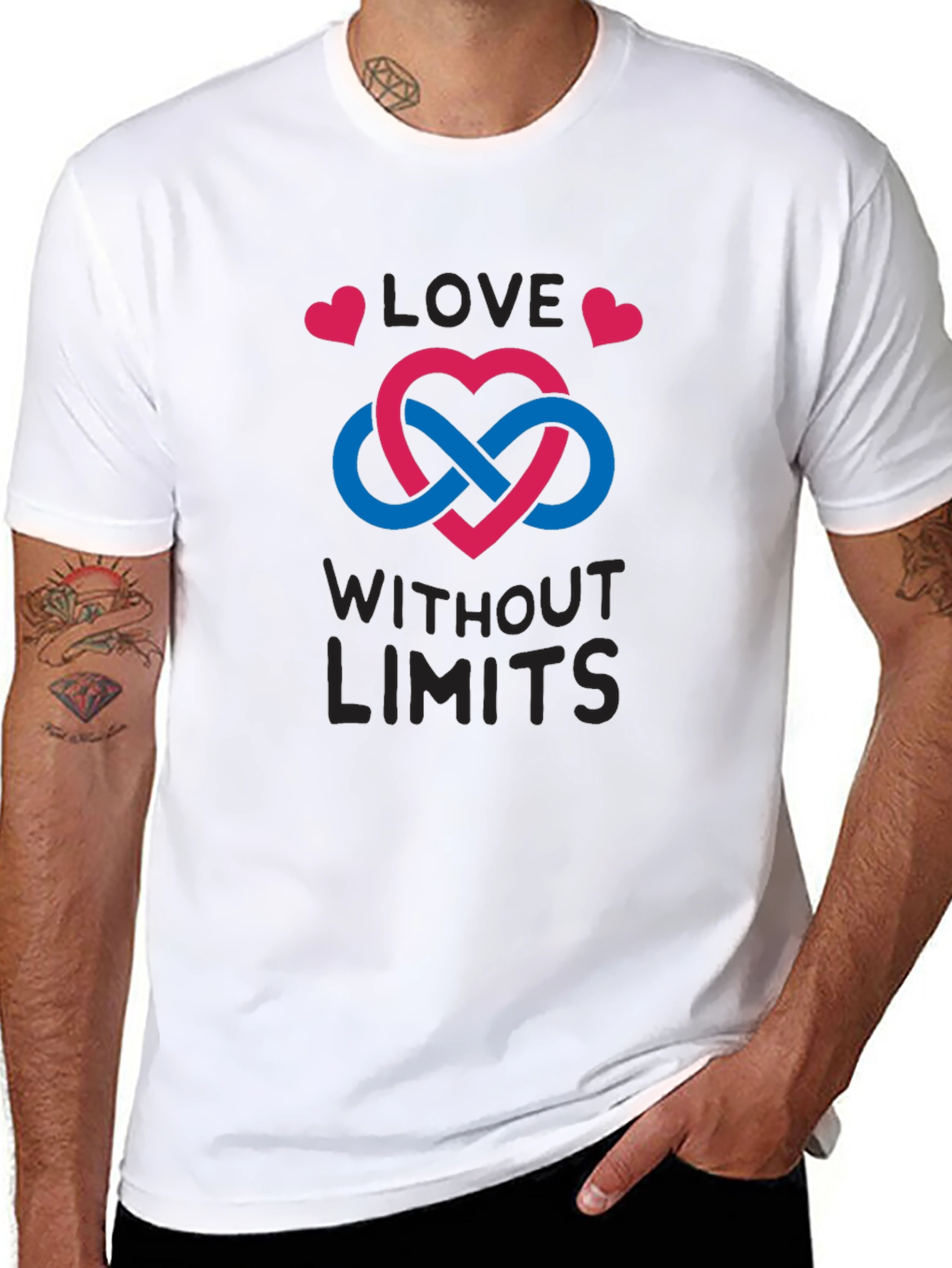 Love Without Limits T-Shirt - Infinity Heart Design