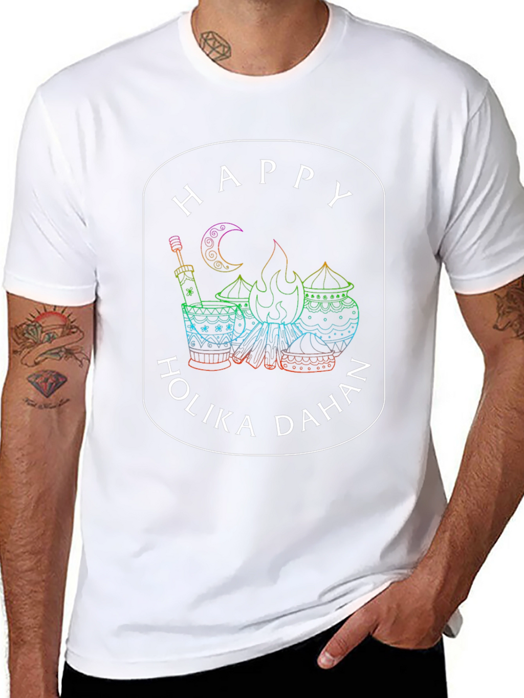 Happy Holika Dahan Graphic Tee - Celebrate Holi