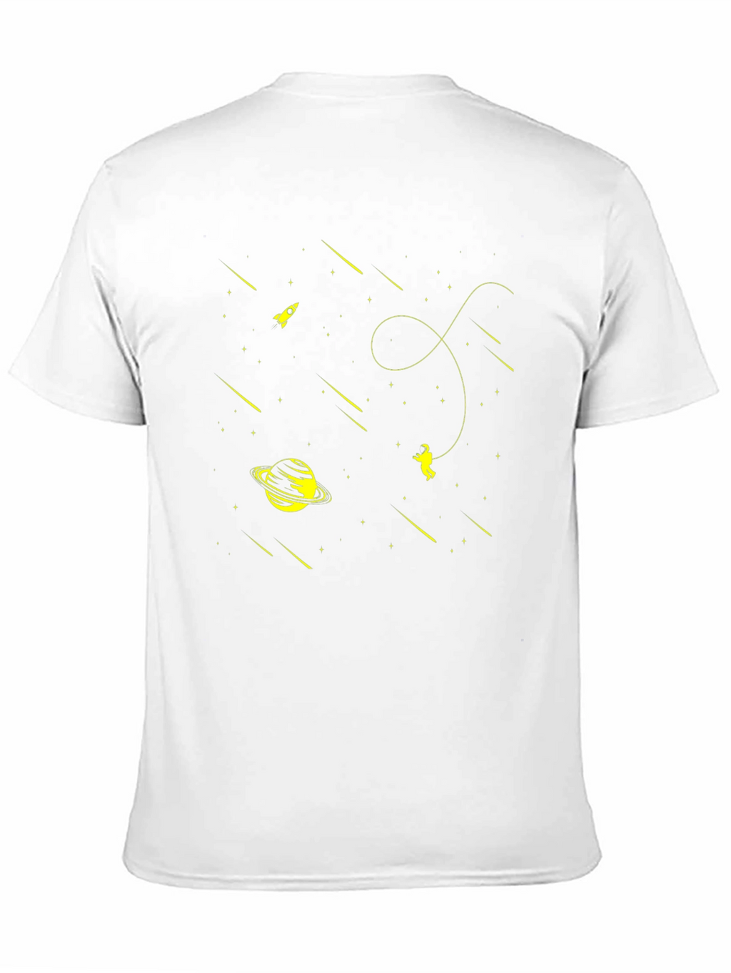Space Explorer Black T-Shirt: Rocket Planet Astronaut Design