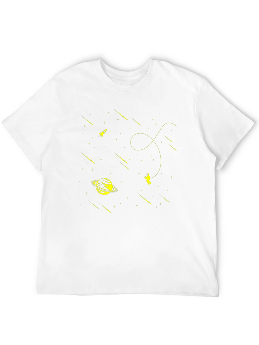 Space Explorer Black T-Shirt: Rocket Planet Astronaut Design