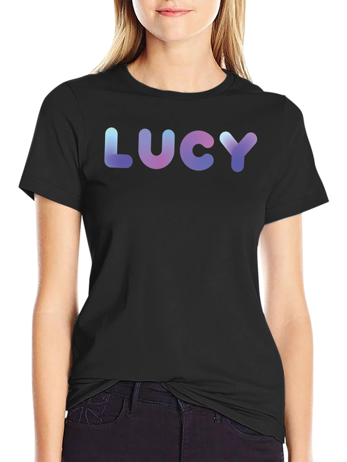 Lucy Graphic T-Shirt - Black Cotton Blend
