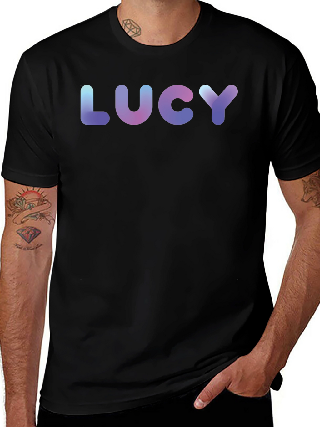 Lucy Graphic T-Shirt - Black Cotton Blend
