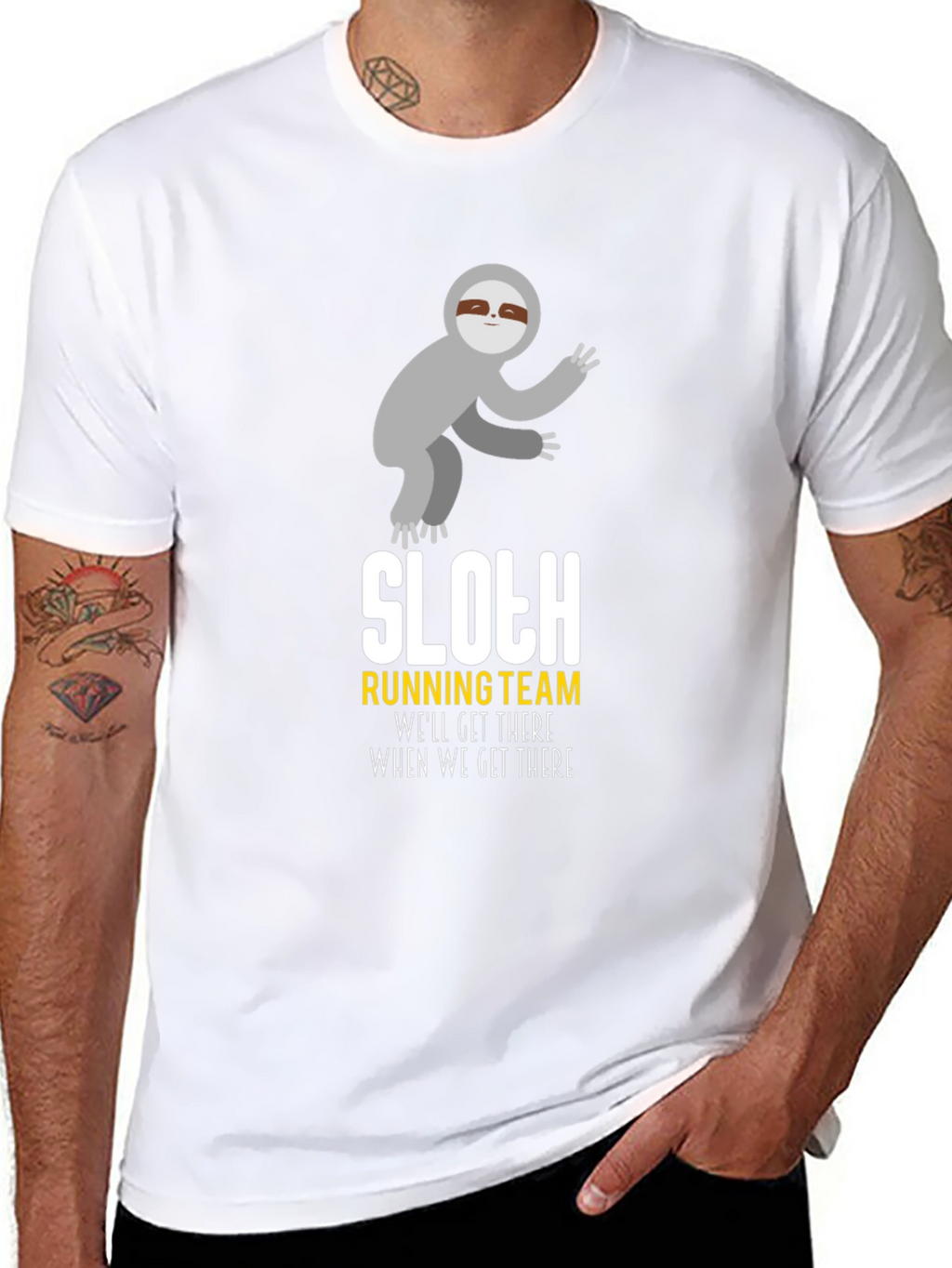 Sloth Running Team T-Shirt - Funny Graphic Tee