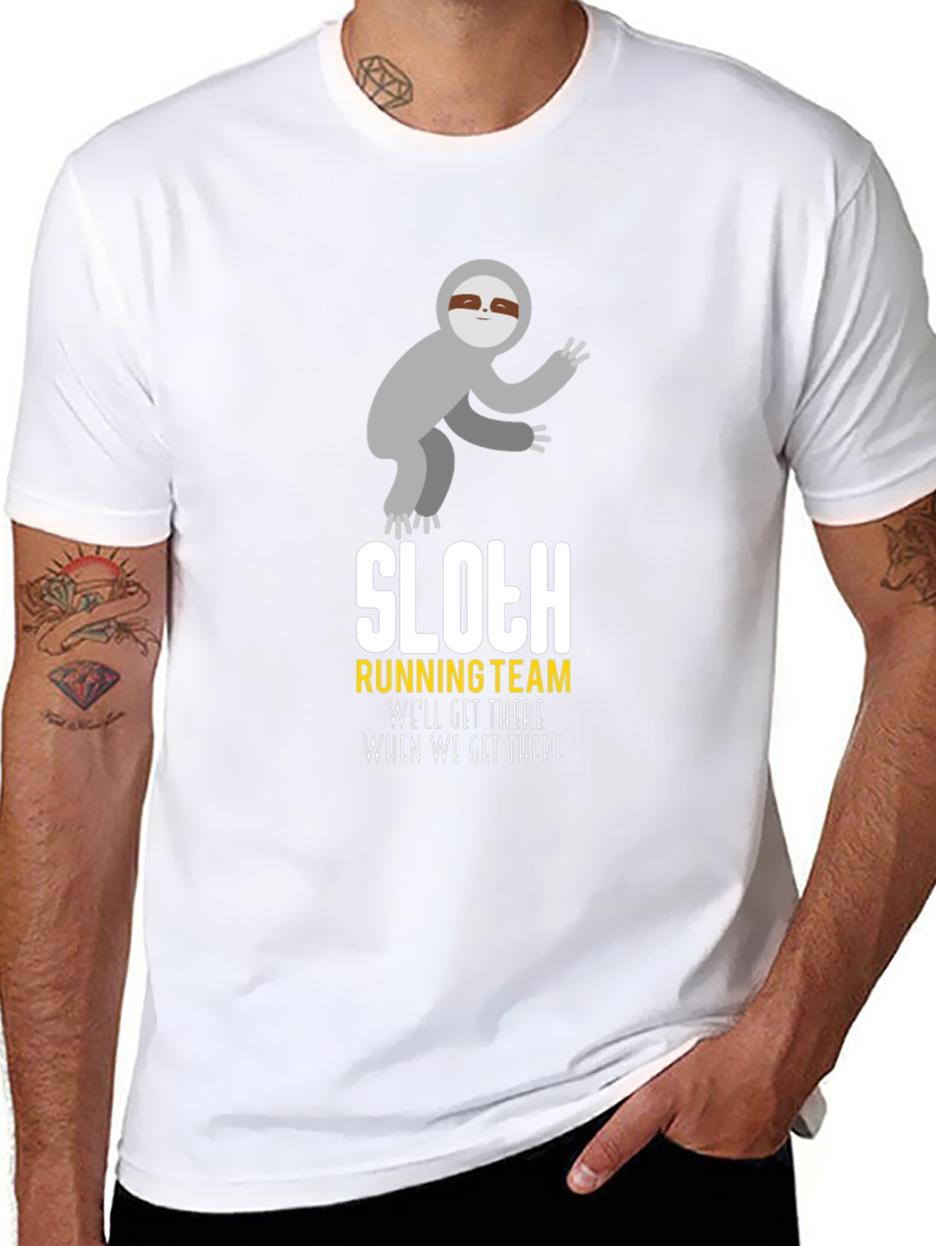 Sloth Running Team T-Shirt - Funny Graphic Tee