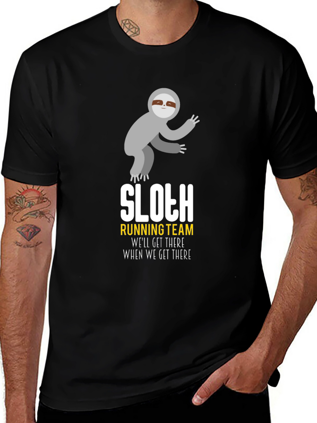 Sloth Running Team T-Shirt - Funny Graphic Tee