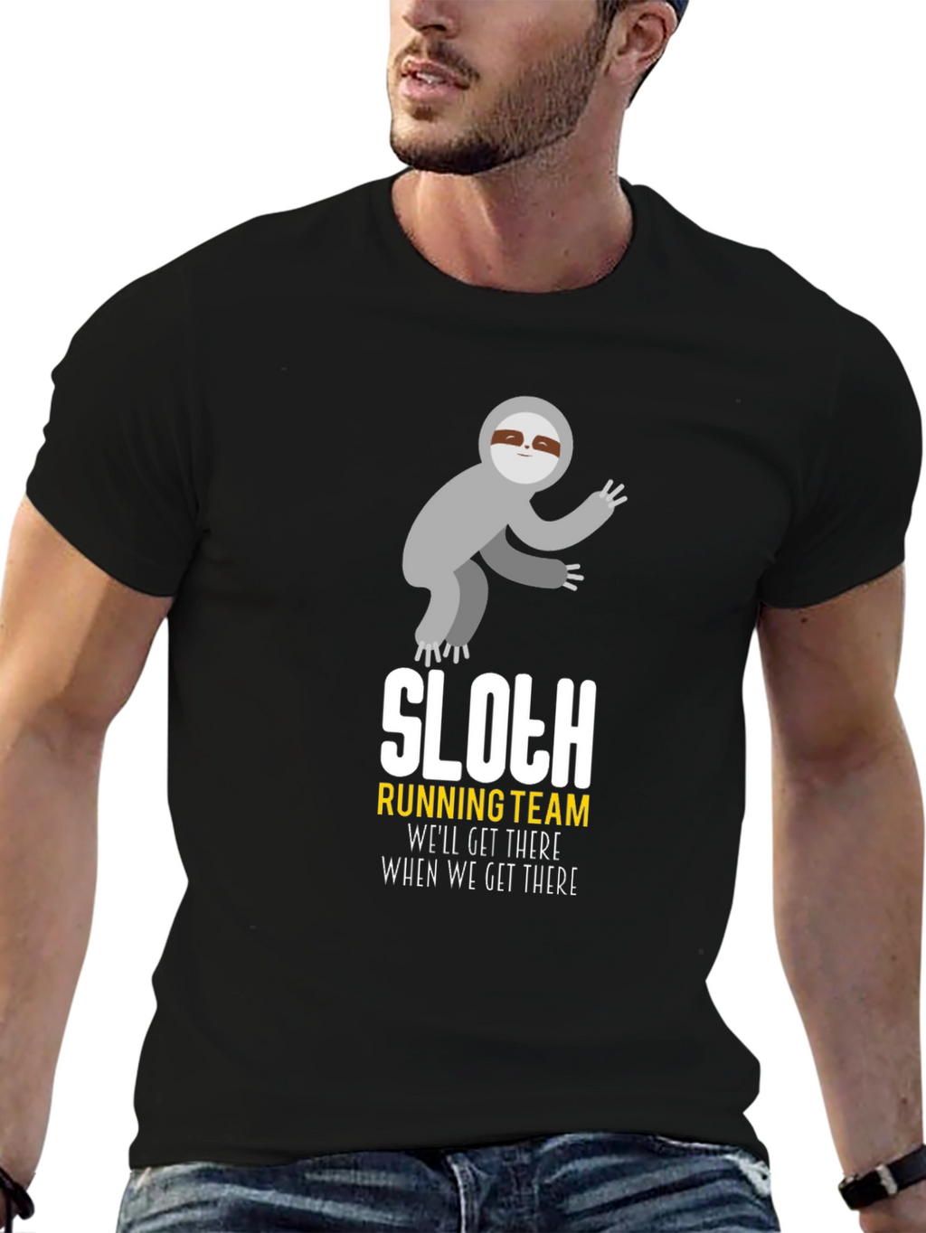 Sloth Running Team T-Shirt - Funny Graphic Tee