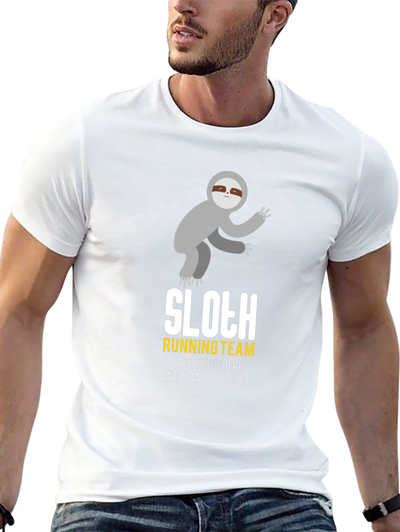 Sloth Running Team T-Shirt - Funny Graphic Tee