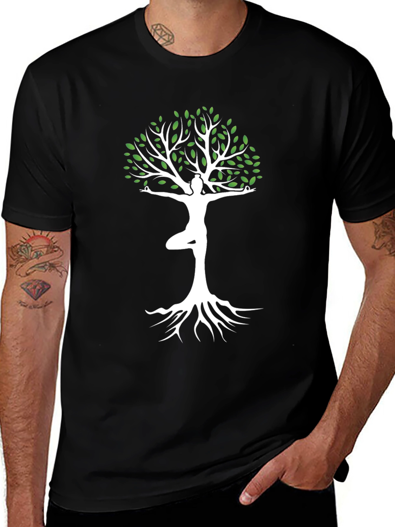 Yoga Tree of Life Graphic Tee - Black