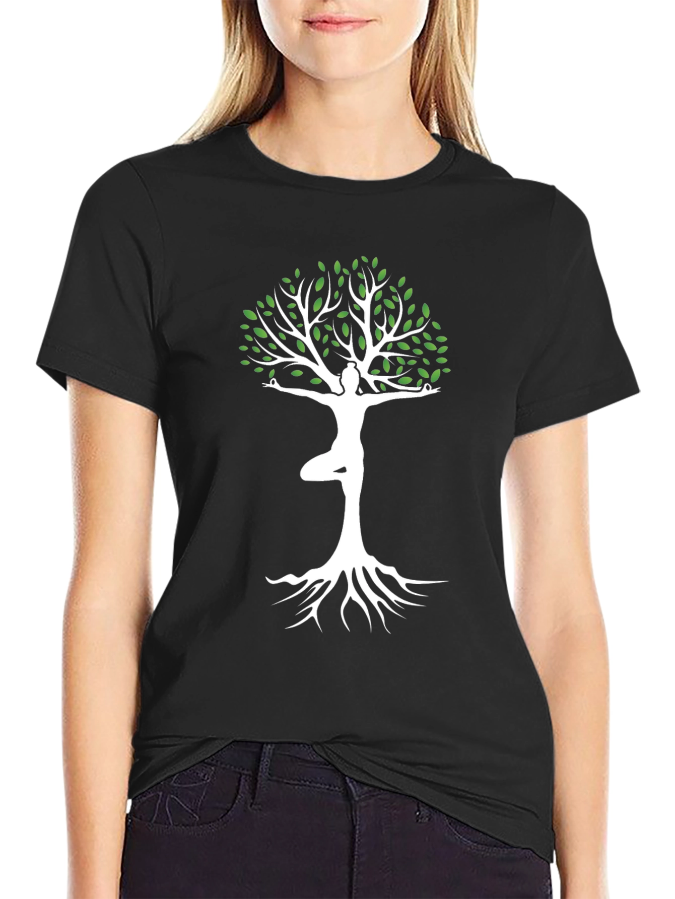 Yoga Tree of Life Graphic Tee - Black