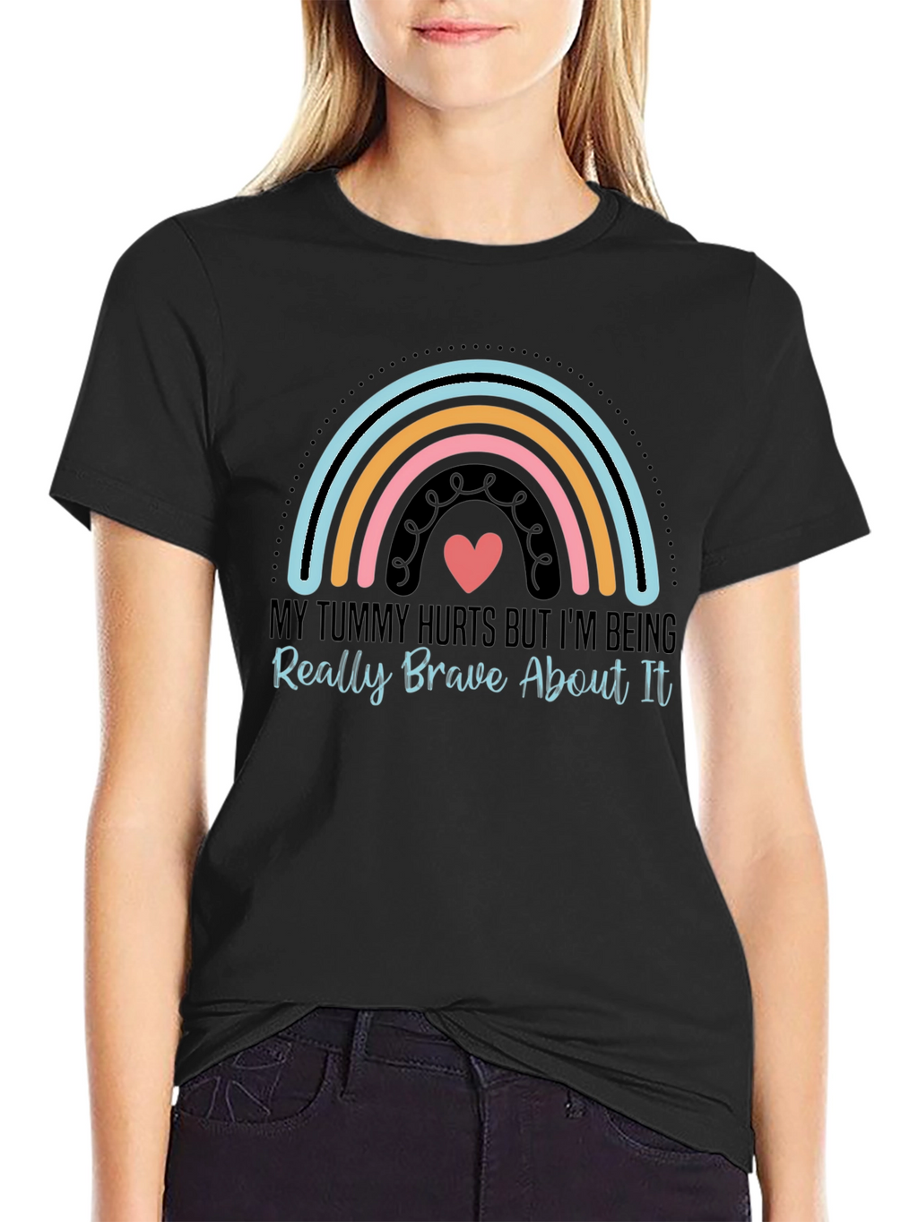 Tummy Hurts Brave Rainbow Graphic Tee