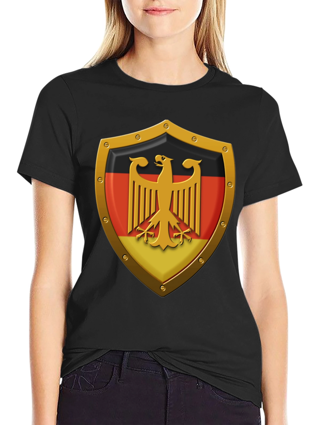 German Eagle Shield Graphic T-Shirt - Black