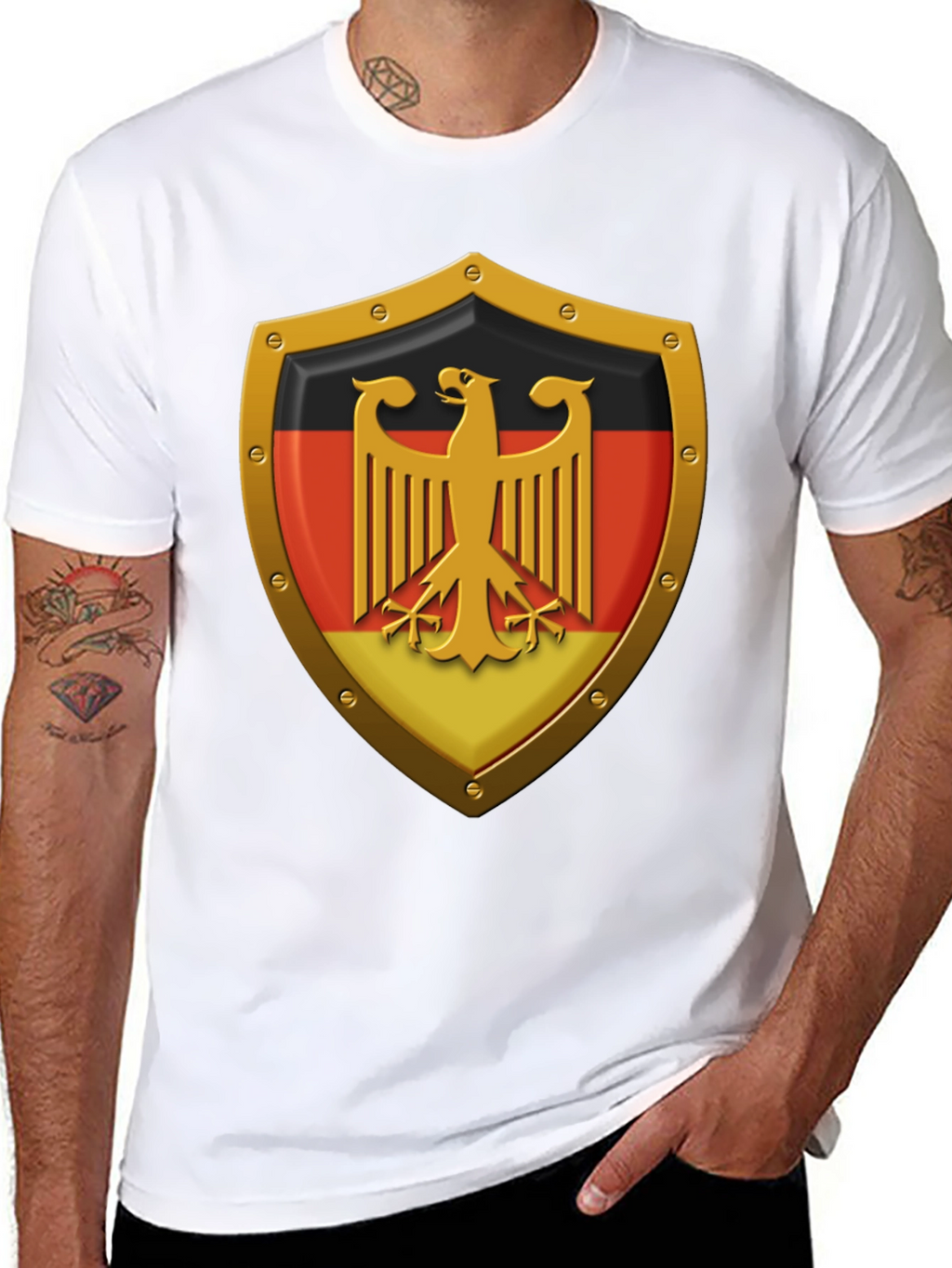 German Eagle Shield Graphic T-Shirt - Black