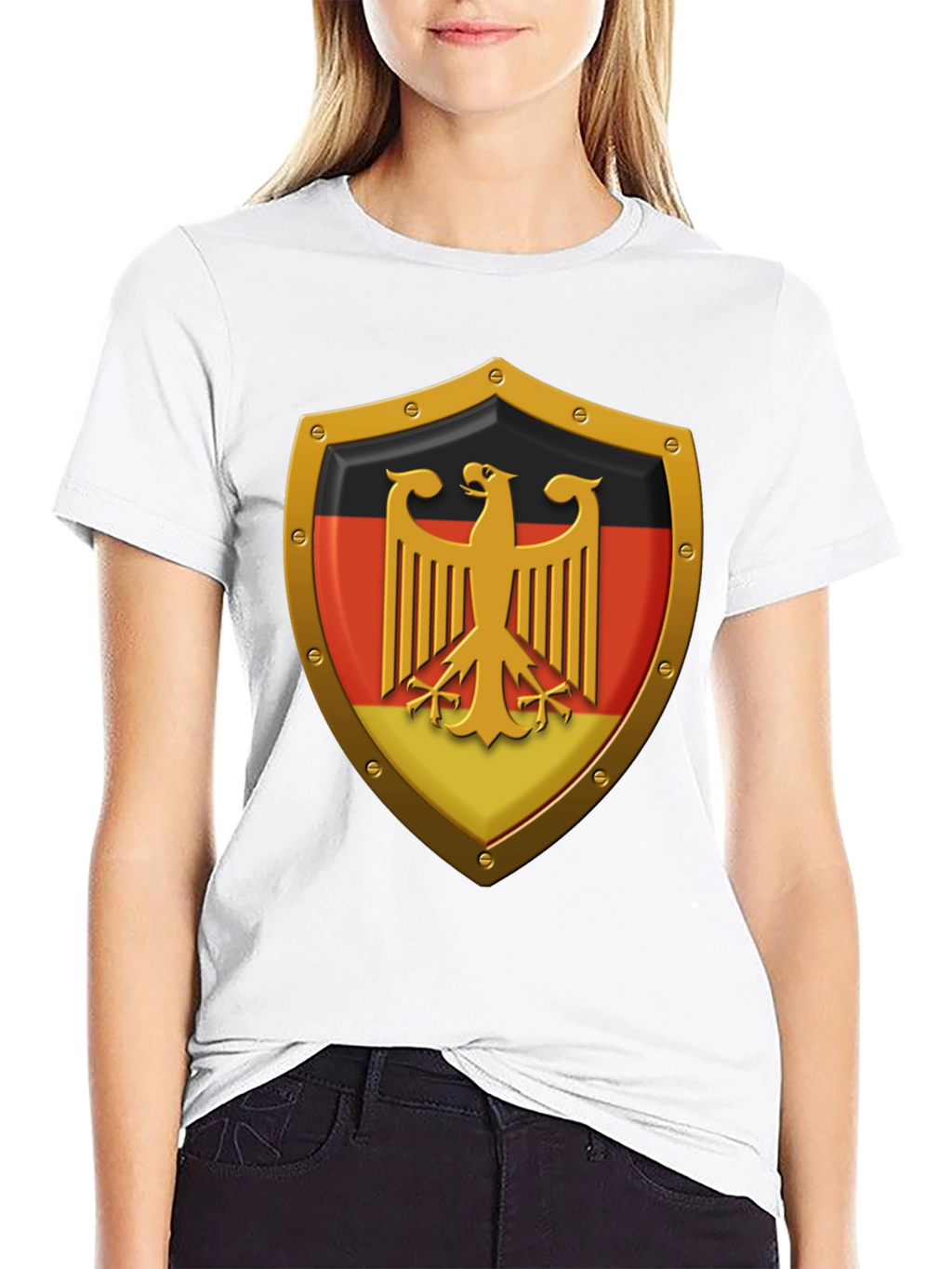 German Eagle Shield Graphic T-Shirt - Black