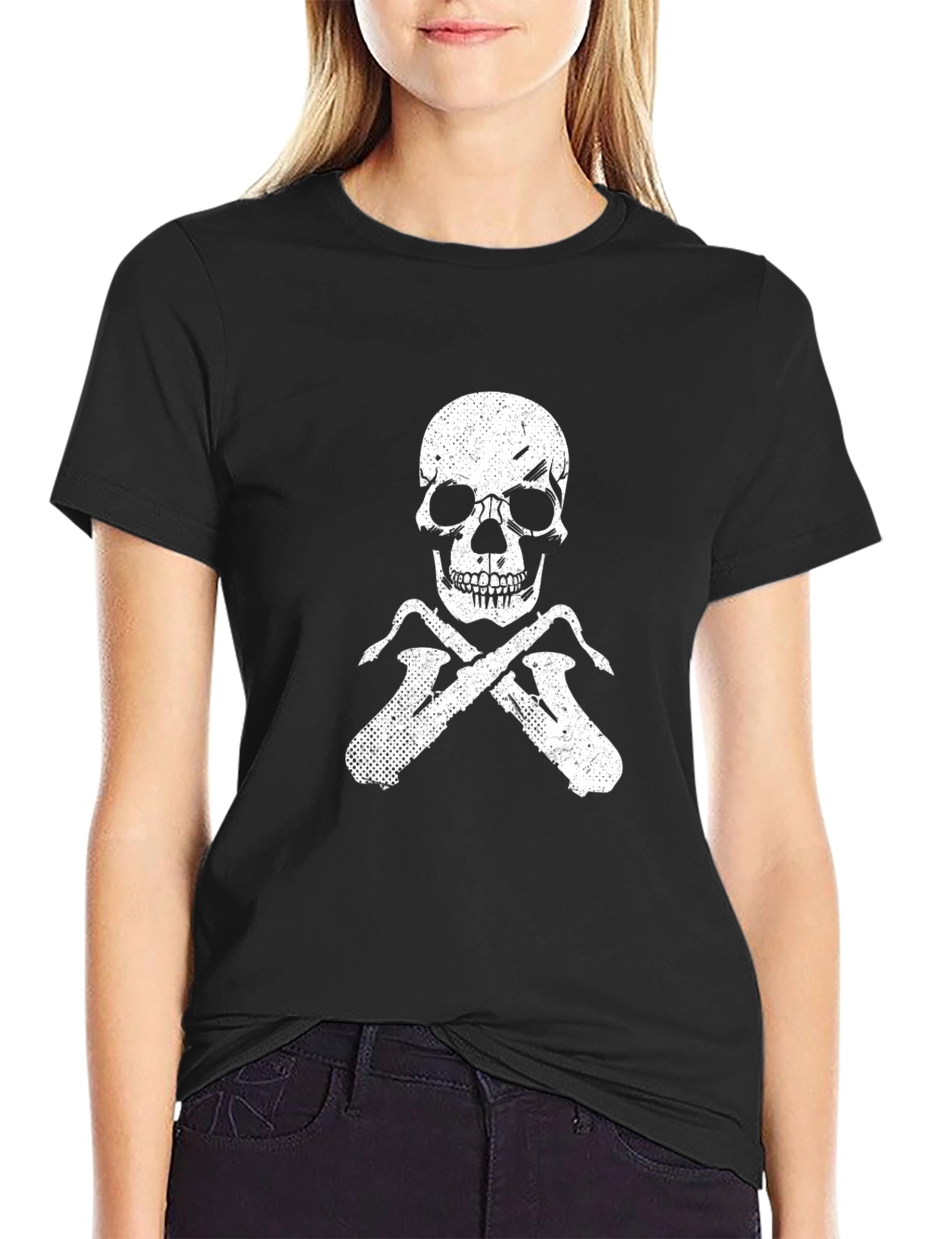 Skull & Saxophone Black T-Shirt