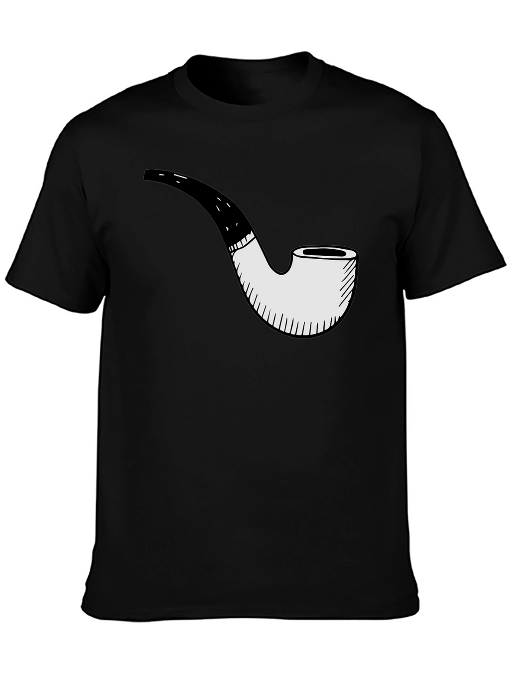 Mens Black T-Shirt with Pipe Graphic