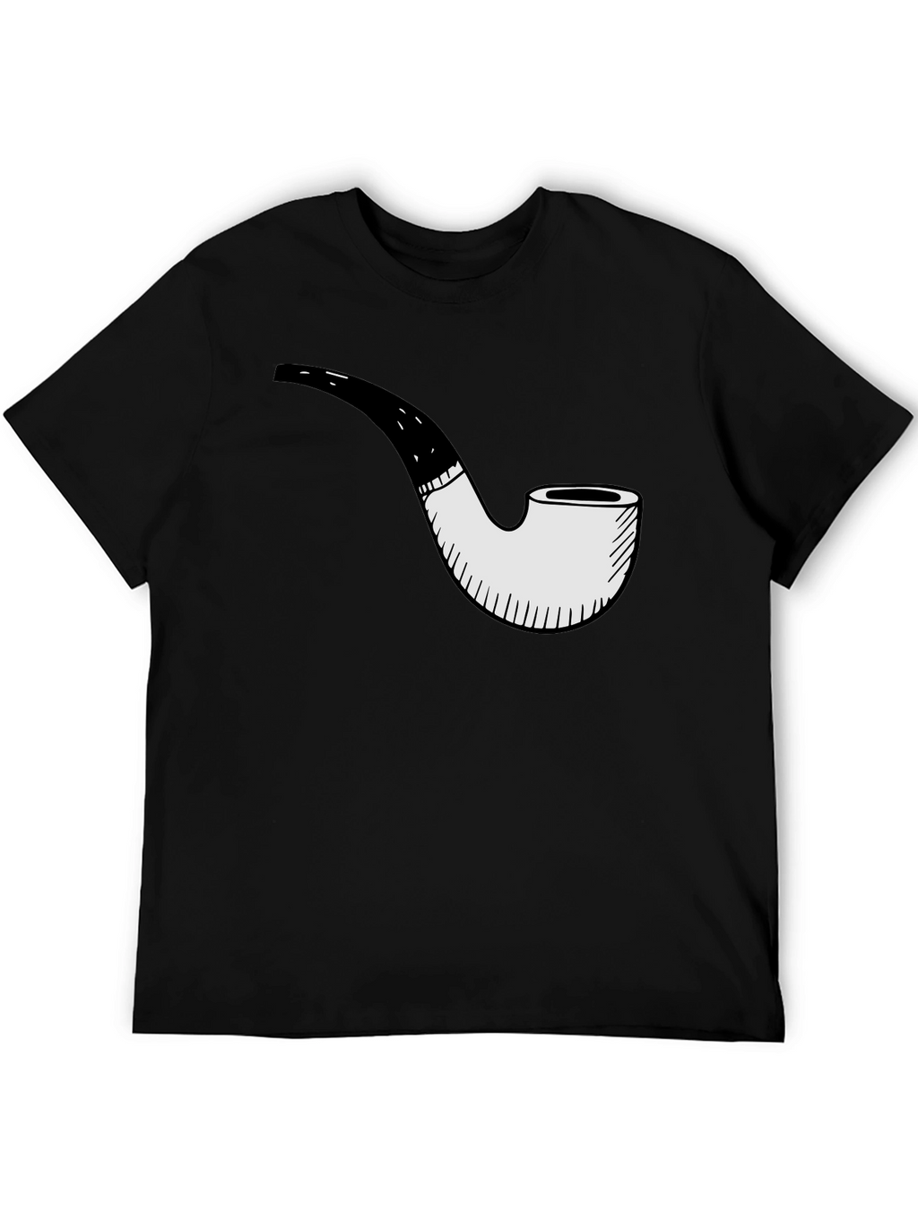 Mens Black T-Shirt with Pipe Graphic
